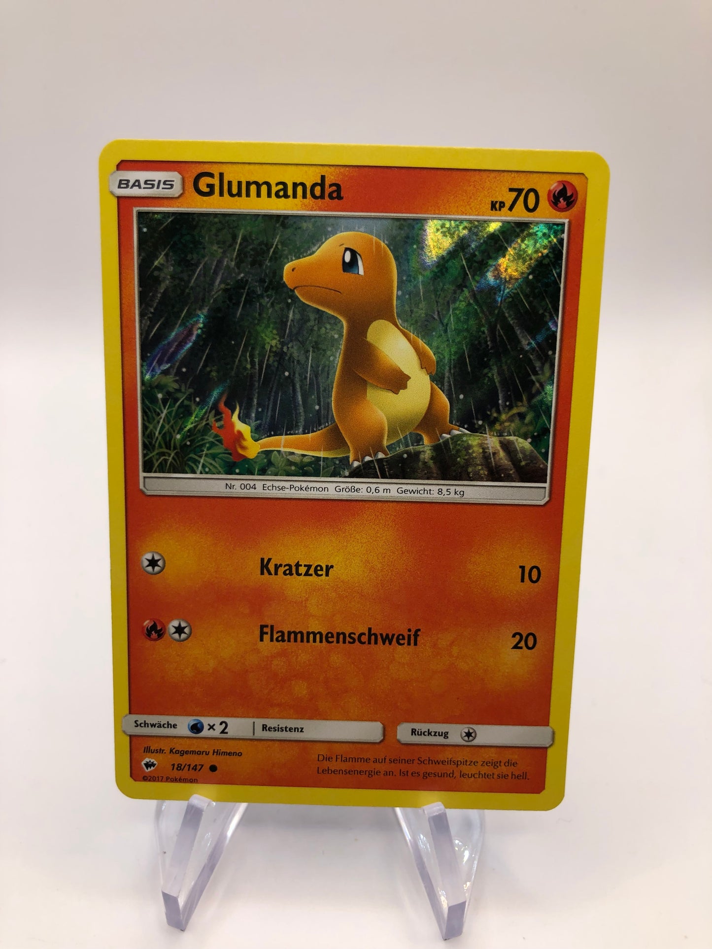 Pokemon Karte Holo Glumanda 18/147 Deutsch