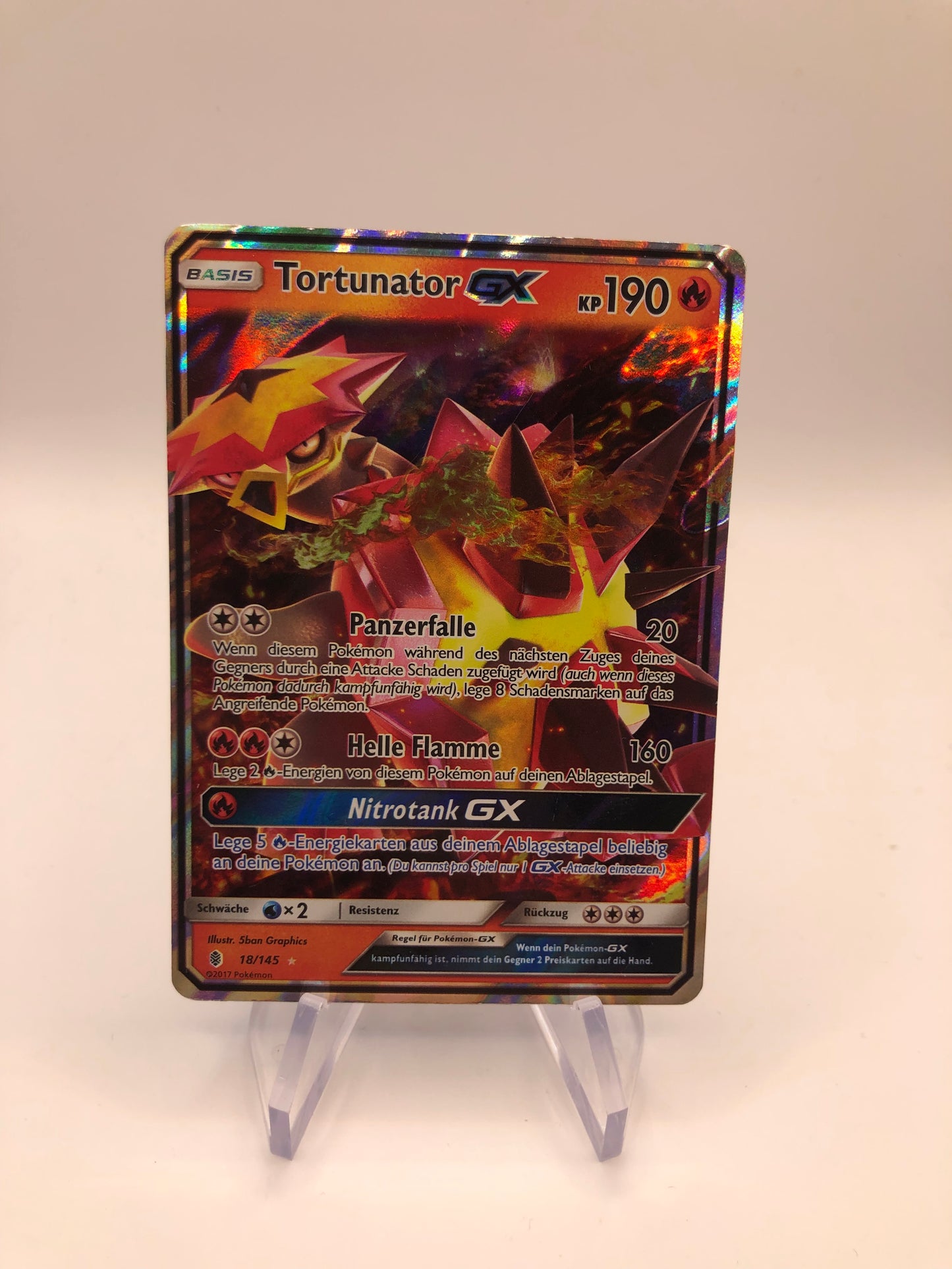 Pokemon Karte GX Tortunator 18/145 Deutsch