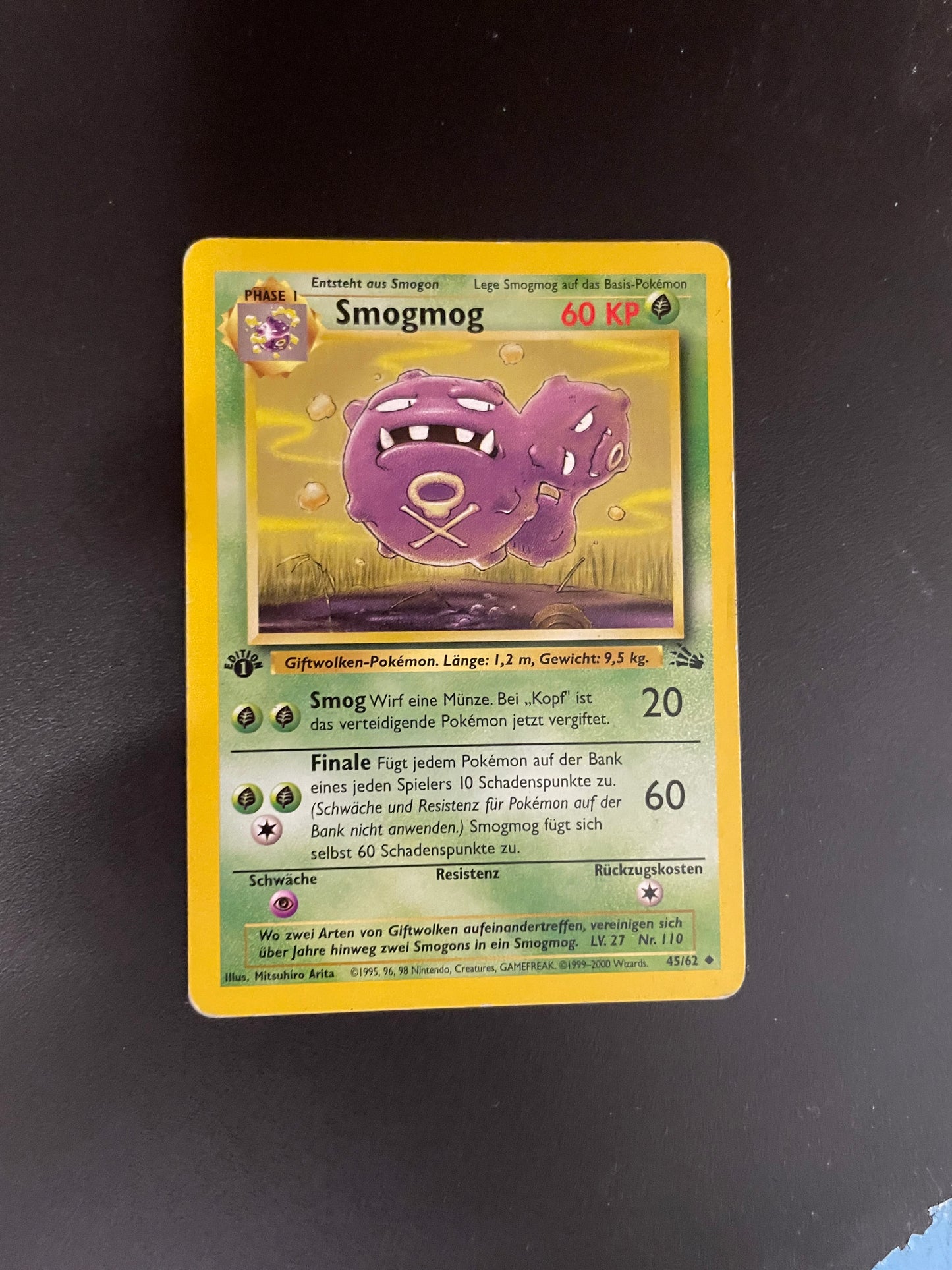 Pokemon Karte Fossil Smogmog 45/62 Deutsch