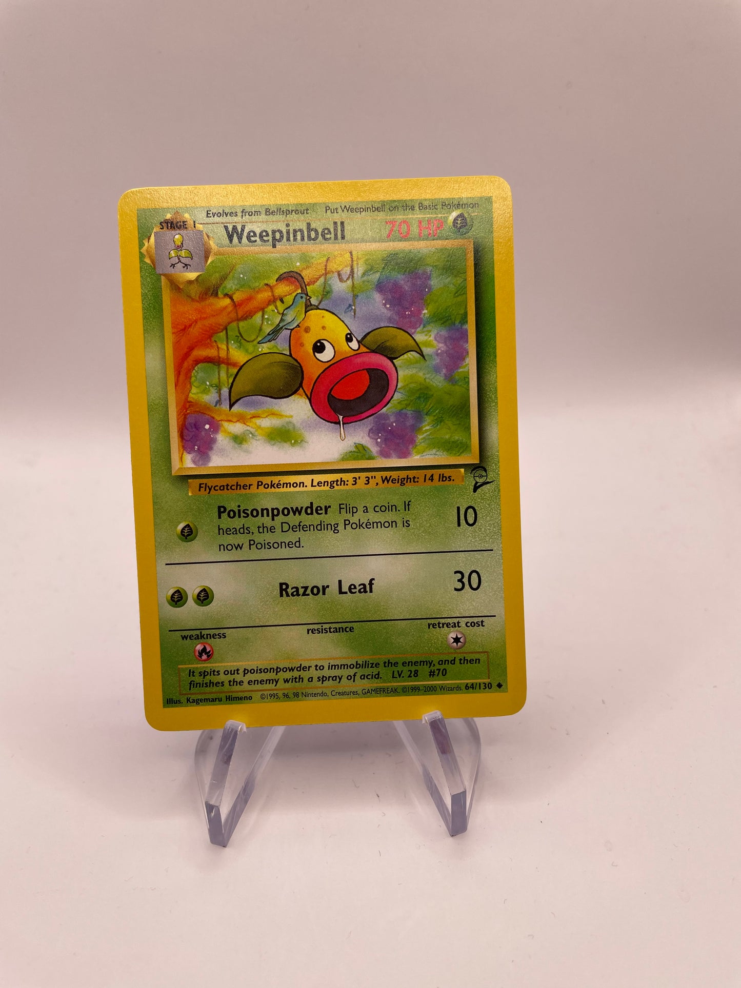 Pokemon Karte Base Set 2 Weepinbell 64/130 Englisch