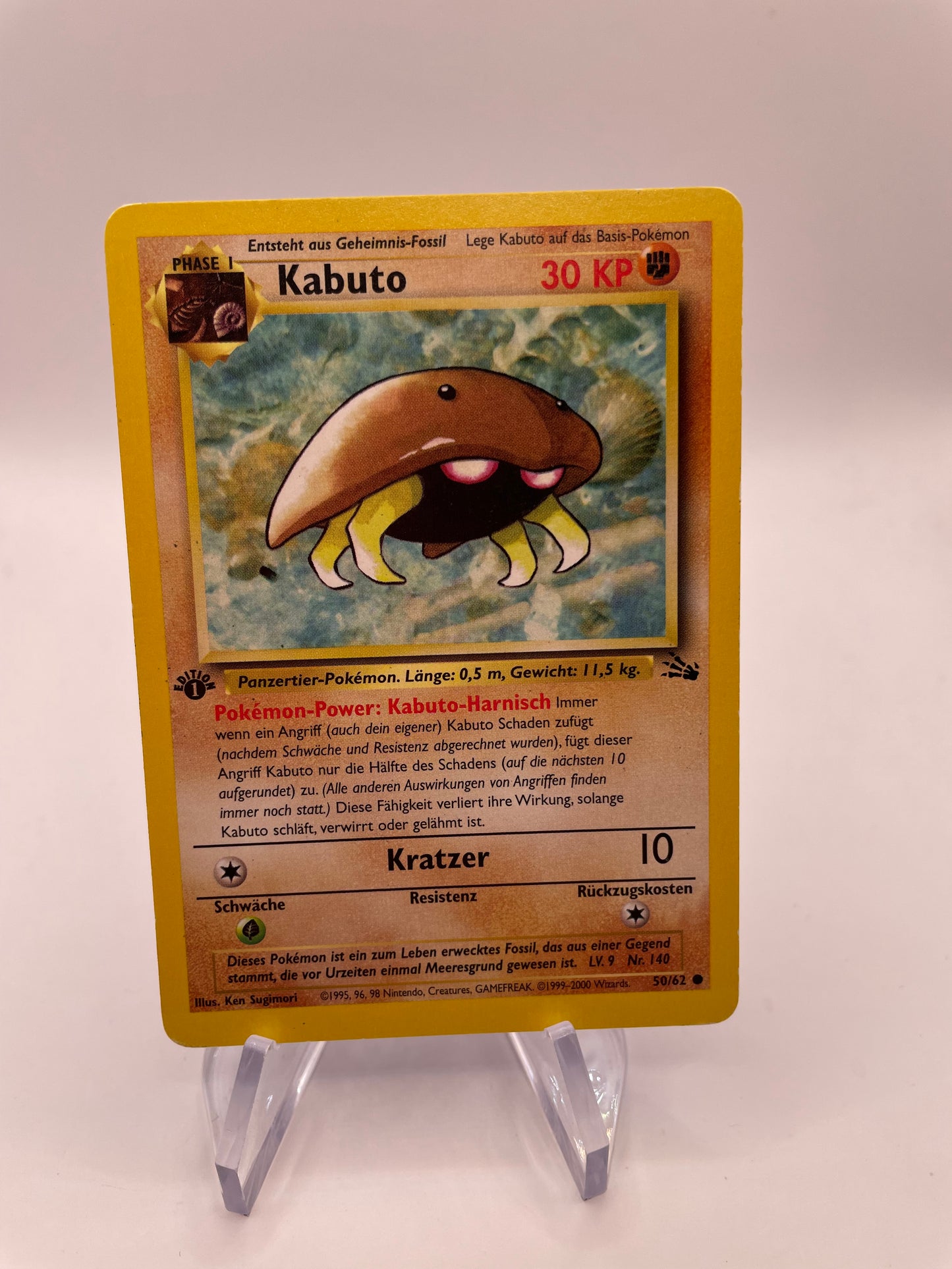 Pokemon Karte Fossil Kabuto 50/62 Deutsch
