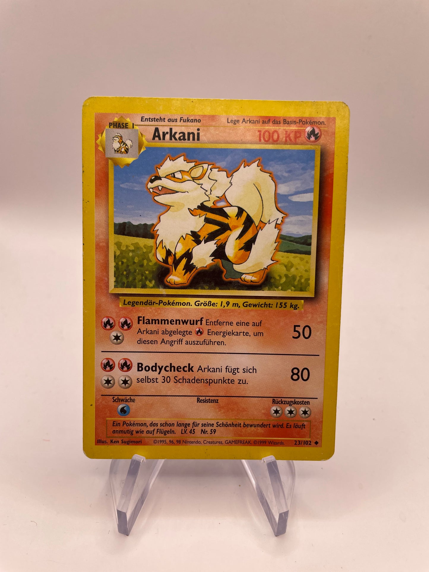 Pokemon Karte Base Set Arkani 23/102 Deutsch