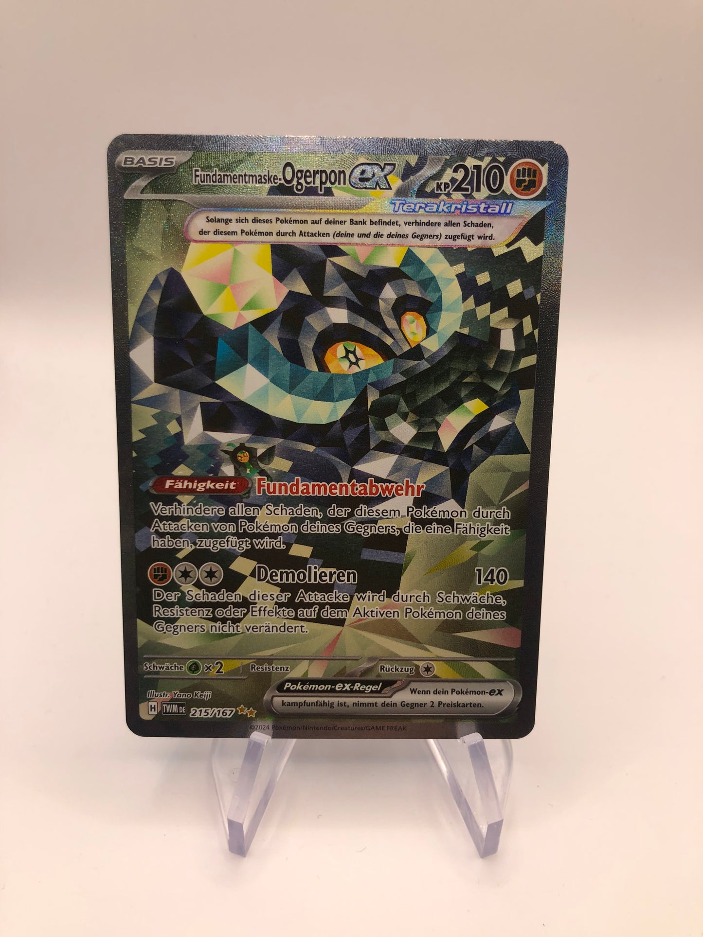Pokemon Karte EX Alt-Art Fundamentmadke- Ogerpon 215/167 Deutsch