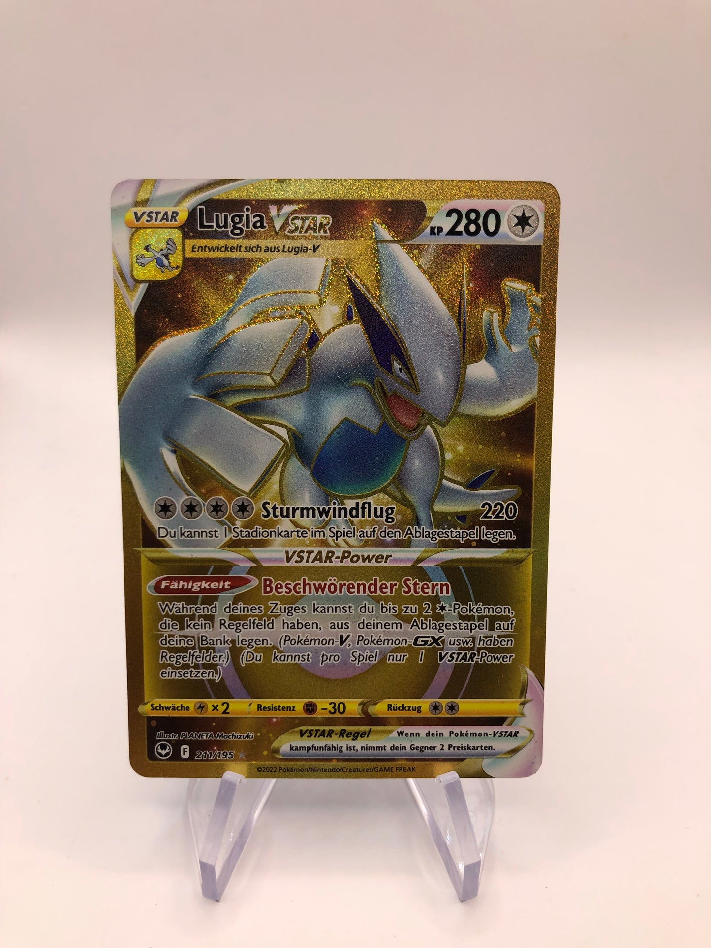 Pokemon Karte Gold Vstar Lugia 211/195 Deutsch