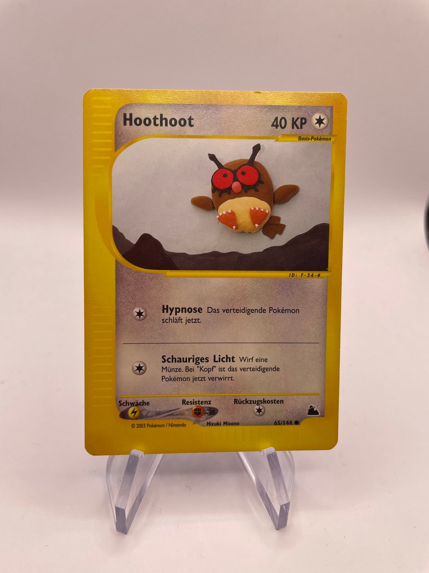 Pokemon Karte E-Series Hoothoot 65/144 Deutsch