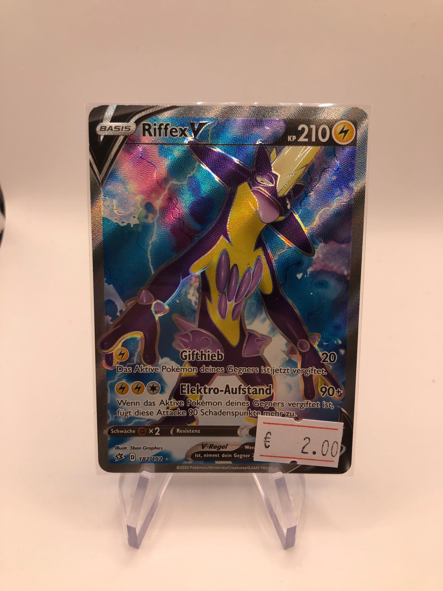 Pokemon Karte V Fullart Riffex 182/192 Deutsch