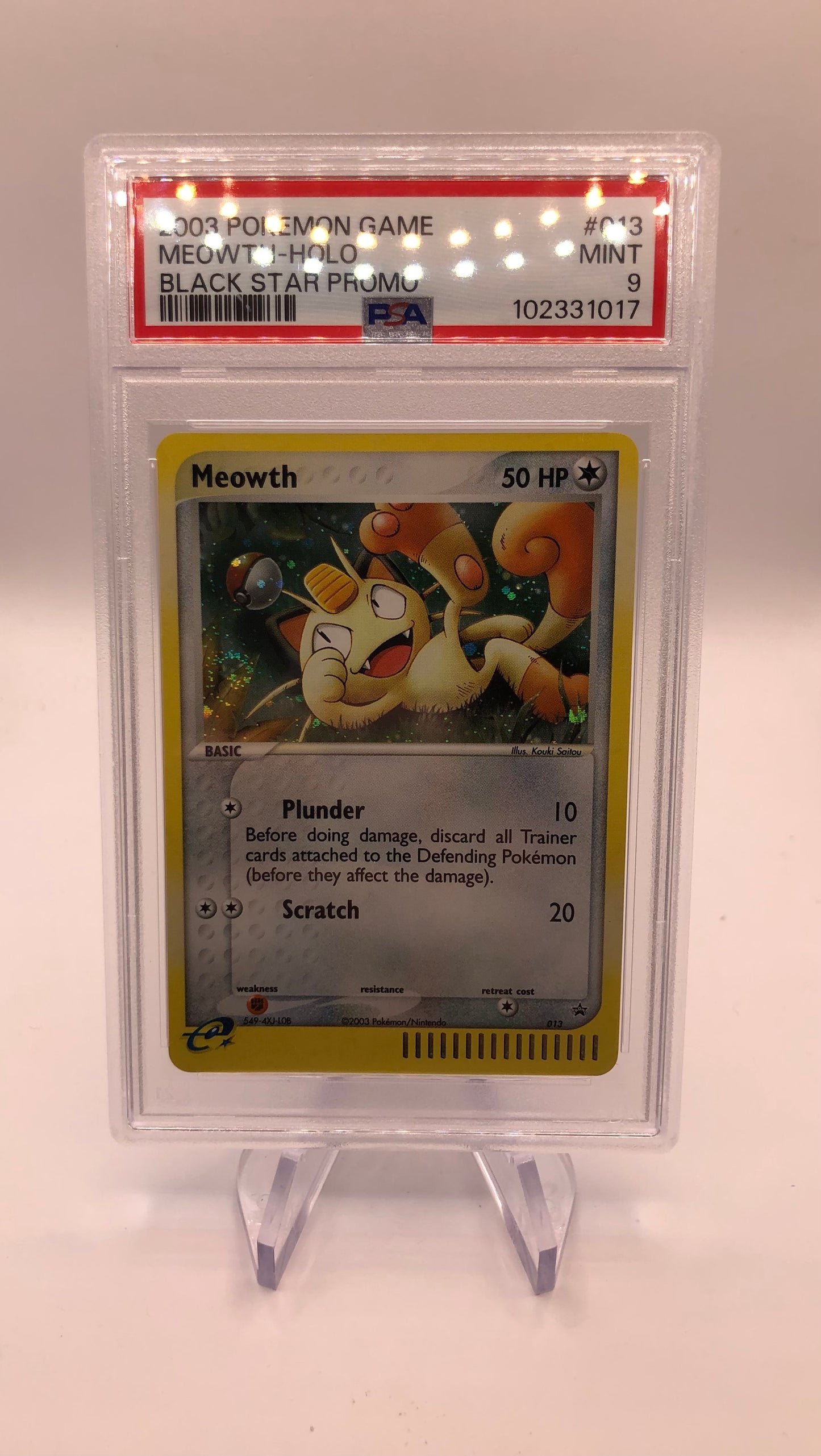 Pokemon Karte PSA 9 Holo Promo Mauzi 13 Englisch