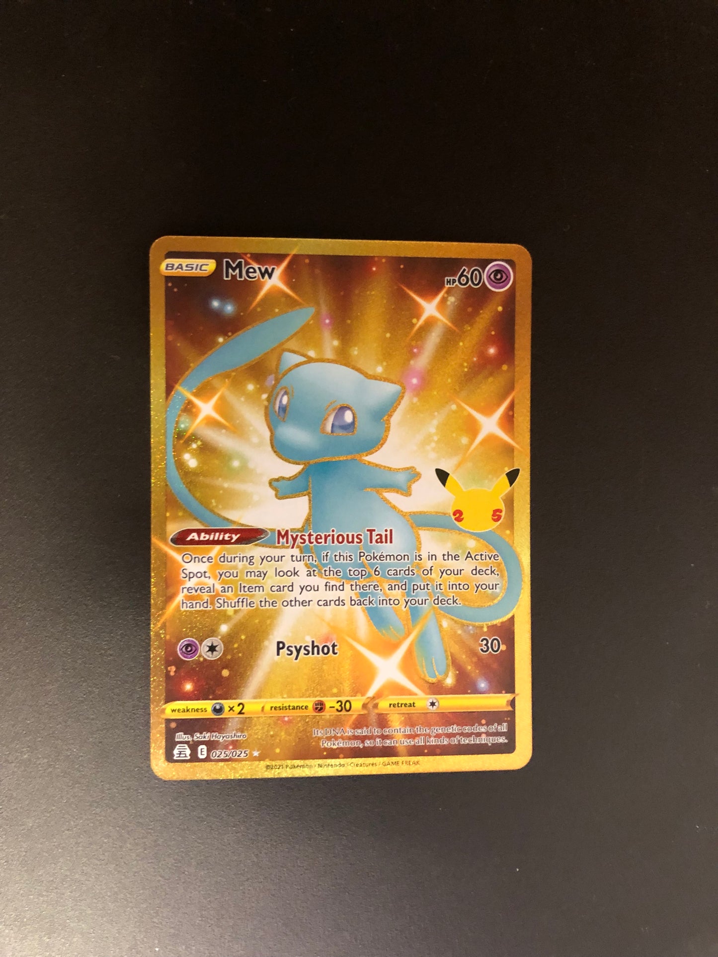 Pokemon Karten Celebration Gold Shiny Mew 25/25 Englisch