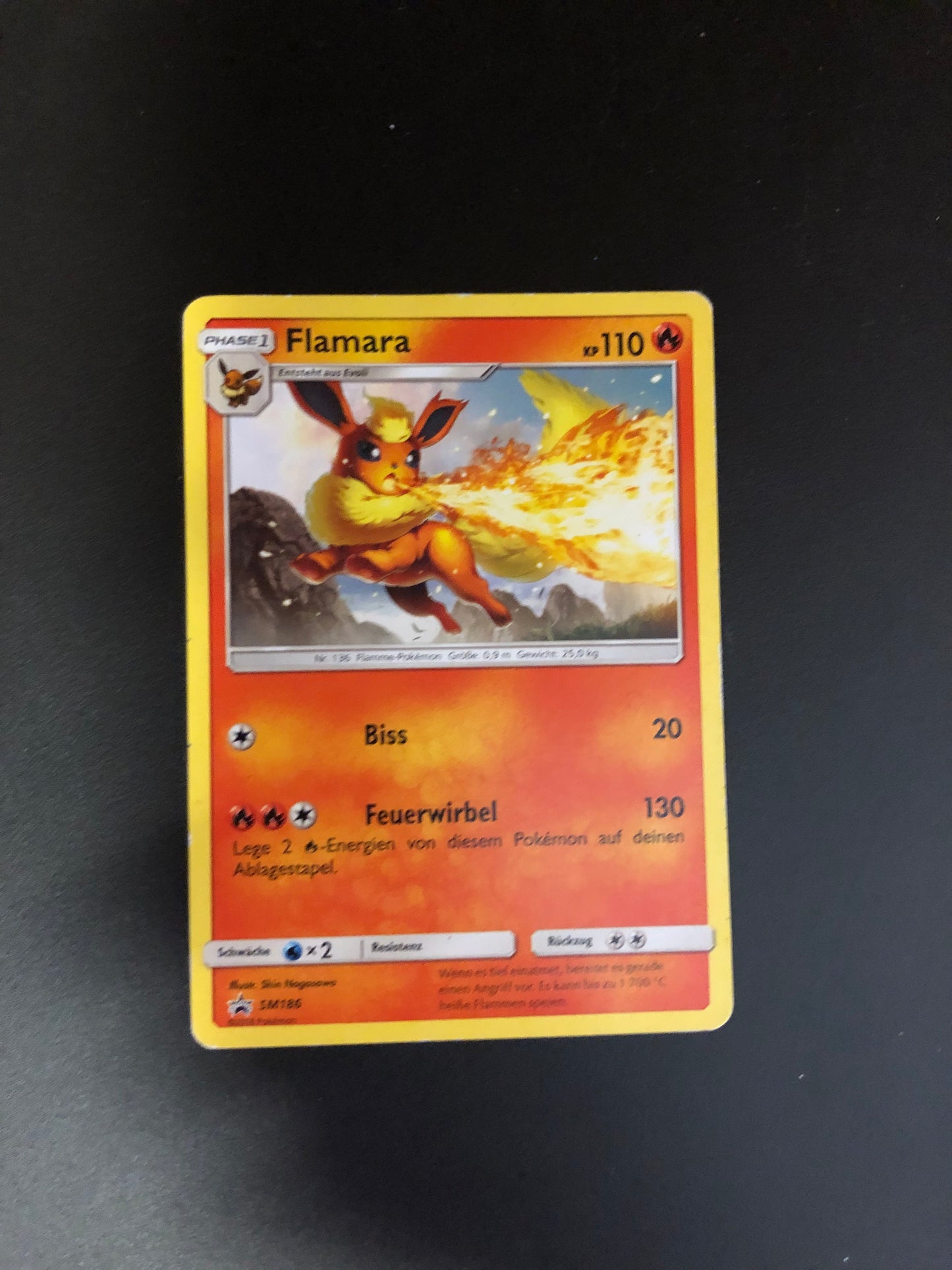 Pokemon Karte Flamara SM186 Deutsch