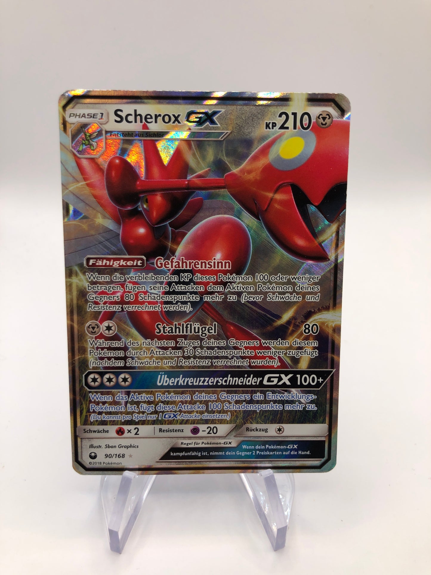 Pokemon Karte GX Scherox 90/168 Deutsch