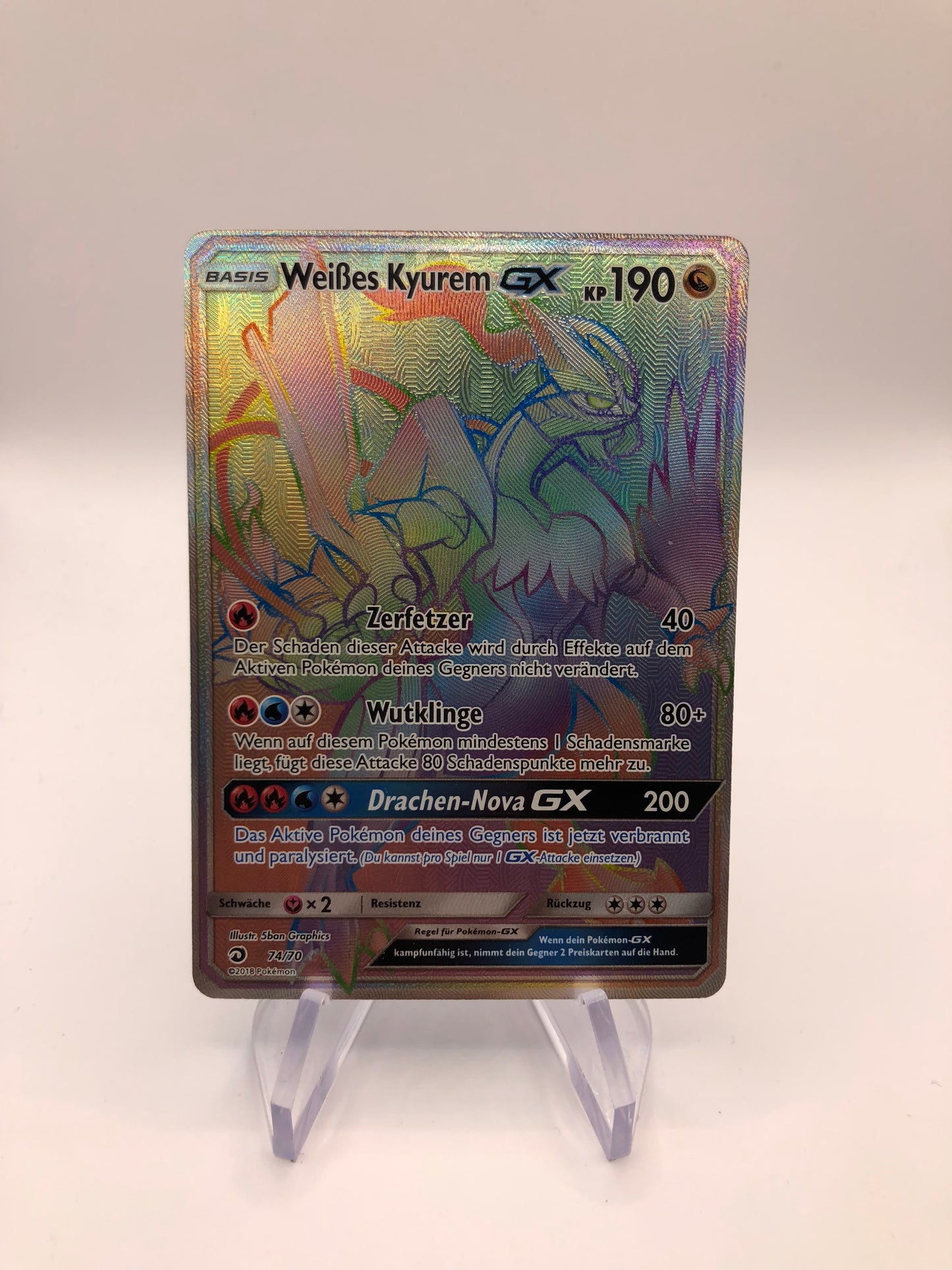 Pokemon Karten GX Rainbow Weißes Kyurem 74/70 Deutsch