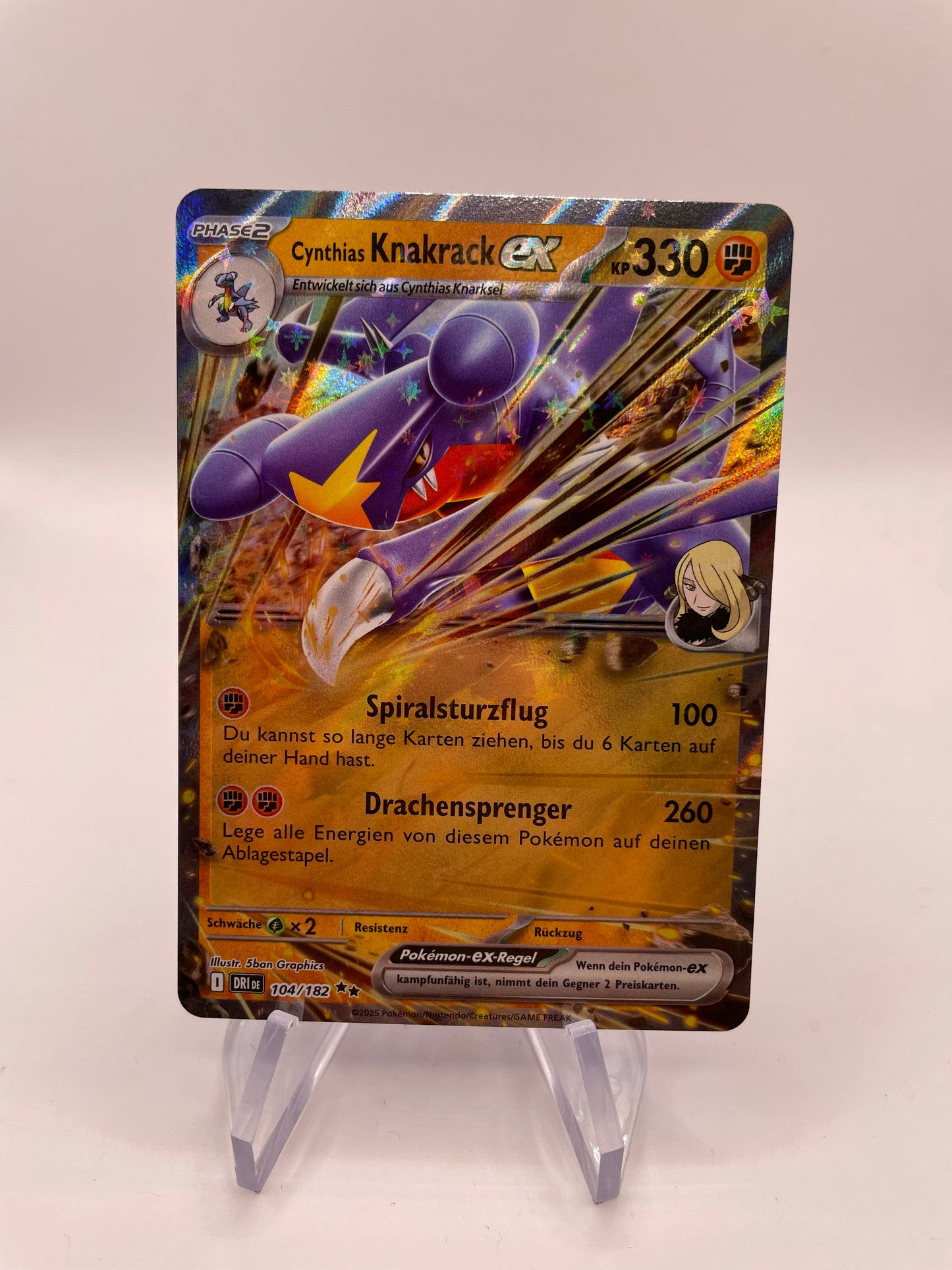 Pokemon Karte Knakrack ex 104/182 Deutsch