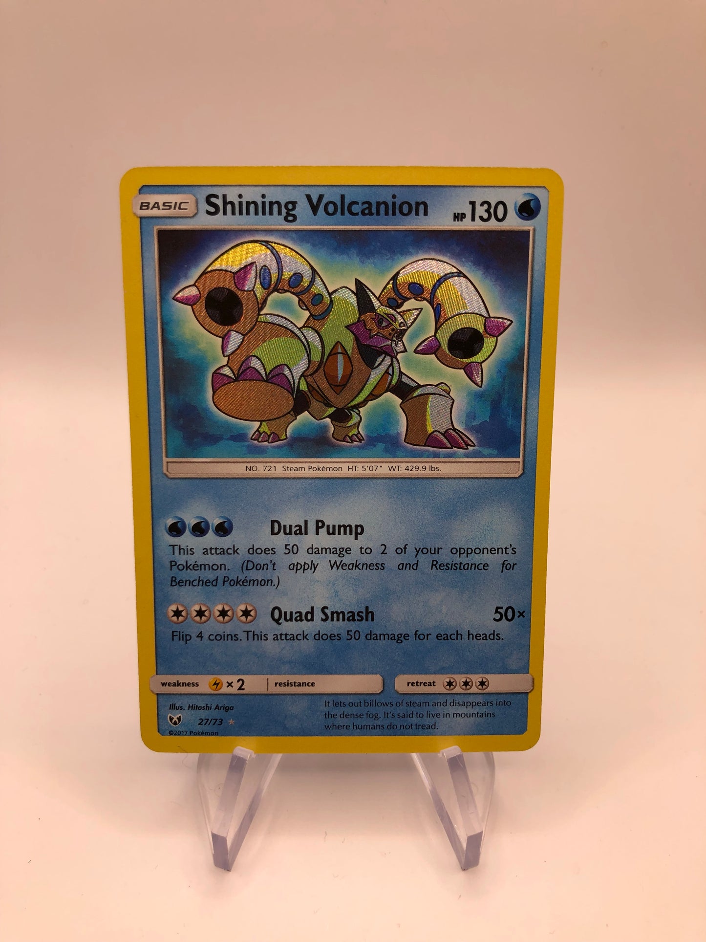 Pokemon Karte Holo Shining Volcanion 27/73 Englisch