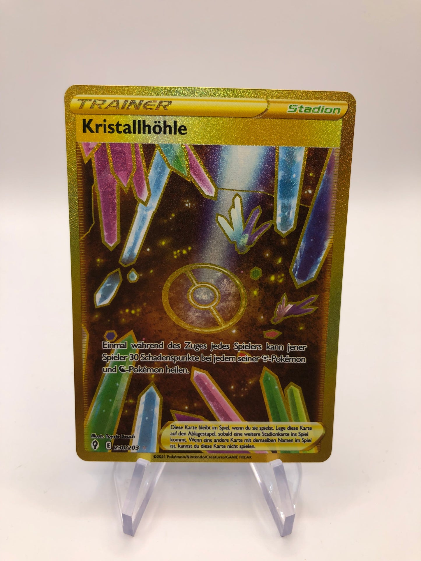 Pokemon Karte Trainer Gold Kristallhöhle 230/203 Deutsch
