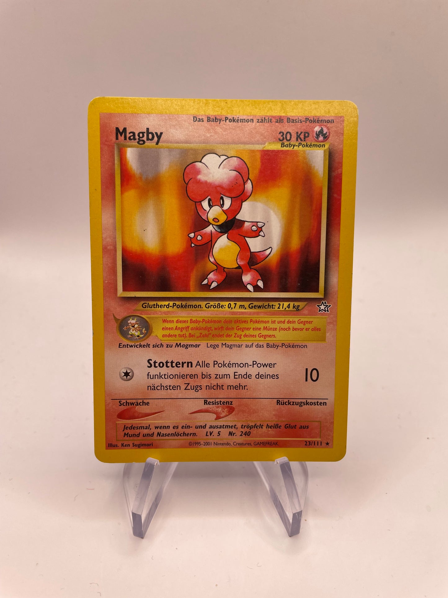 Pokemon Karte Neo Genesis Magby 23/111 Deutsch