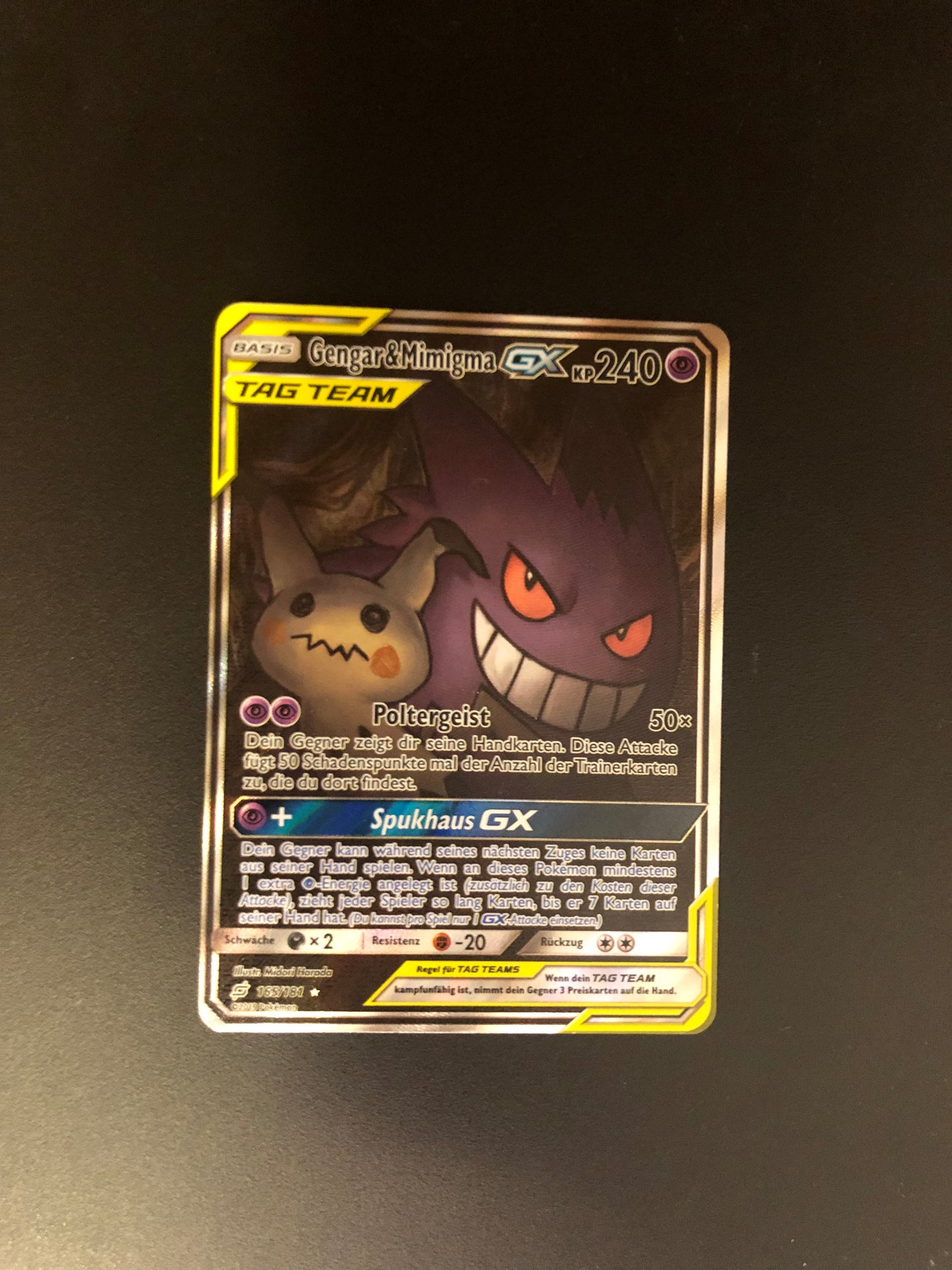 Pokemon Karten Tag Team Gengar und Mimigma 165/181 Deutsch