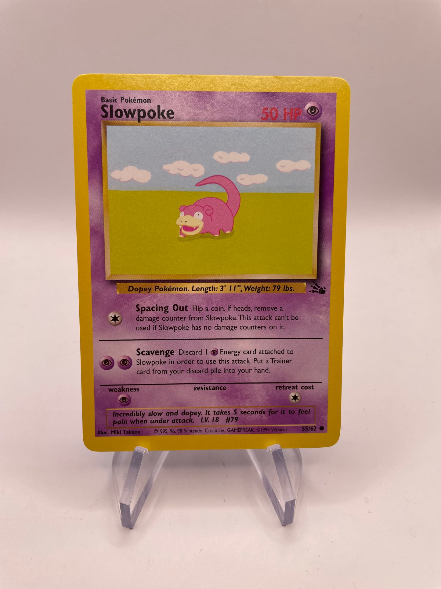 Pokemon Karte Fossil Slowpoke 55/62 Englisch