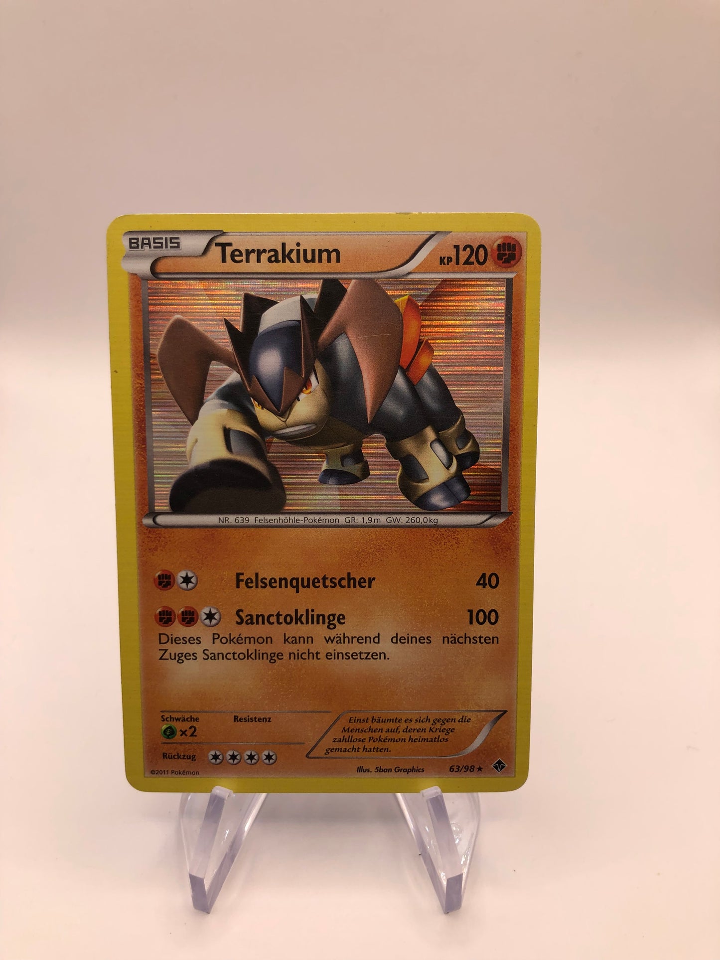 Pokemon Karte Holo Terrakium 63/98 Deutsch