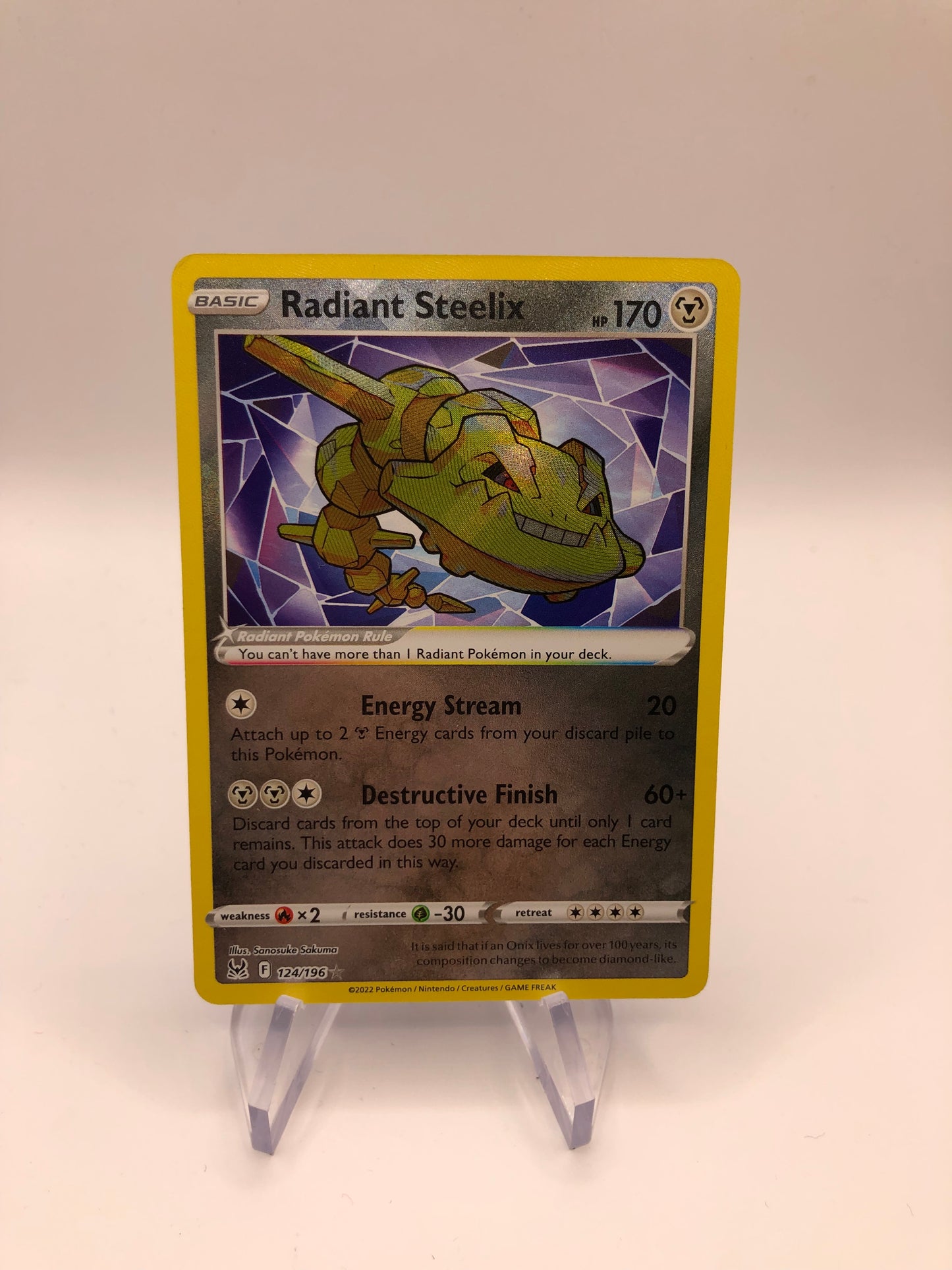Pokemon Karte Strahlendes Stahlos 124/196 Deutsch