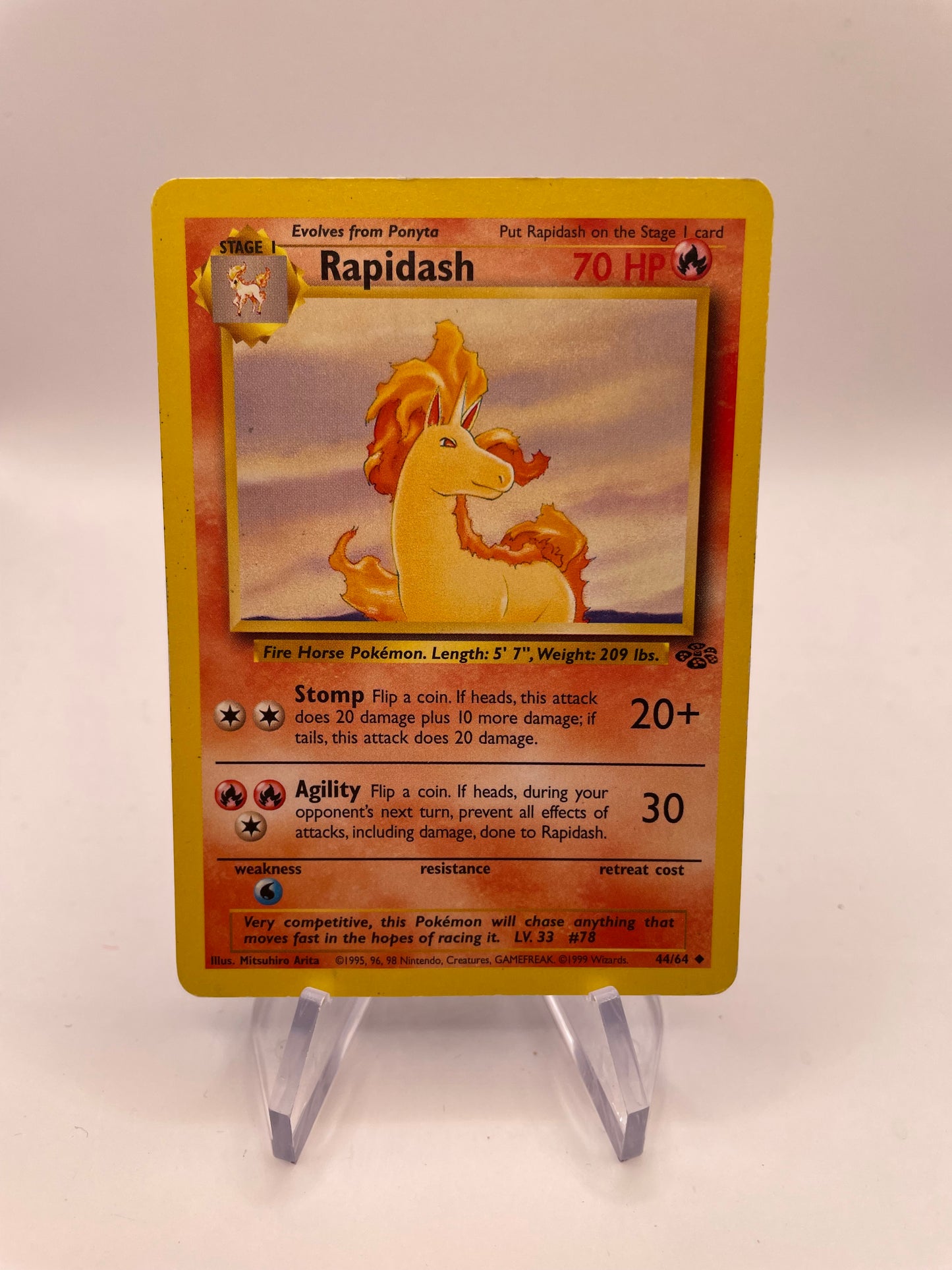Pokemon Karte Jungel Rapidash 44/64 Englisch