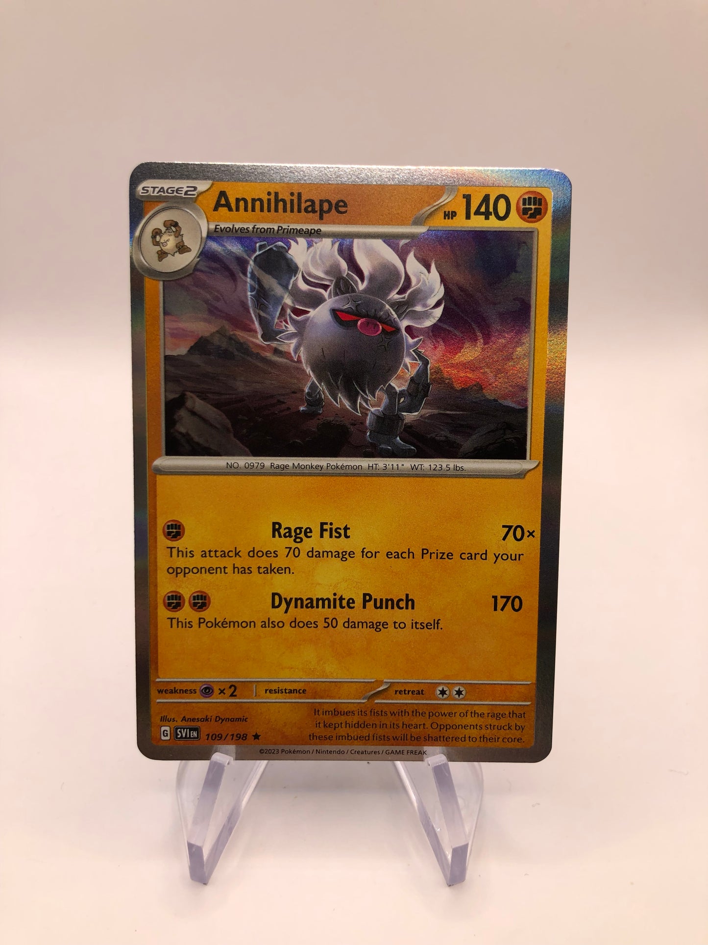 Pokemon Karte Holo Annihilape 109/198 Englisch