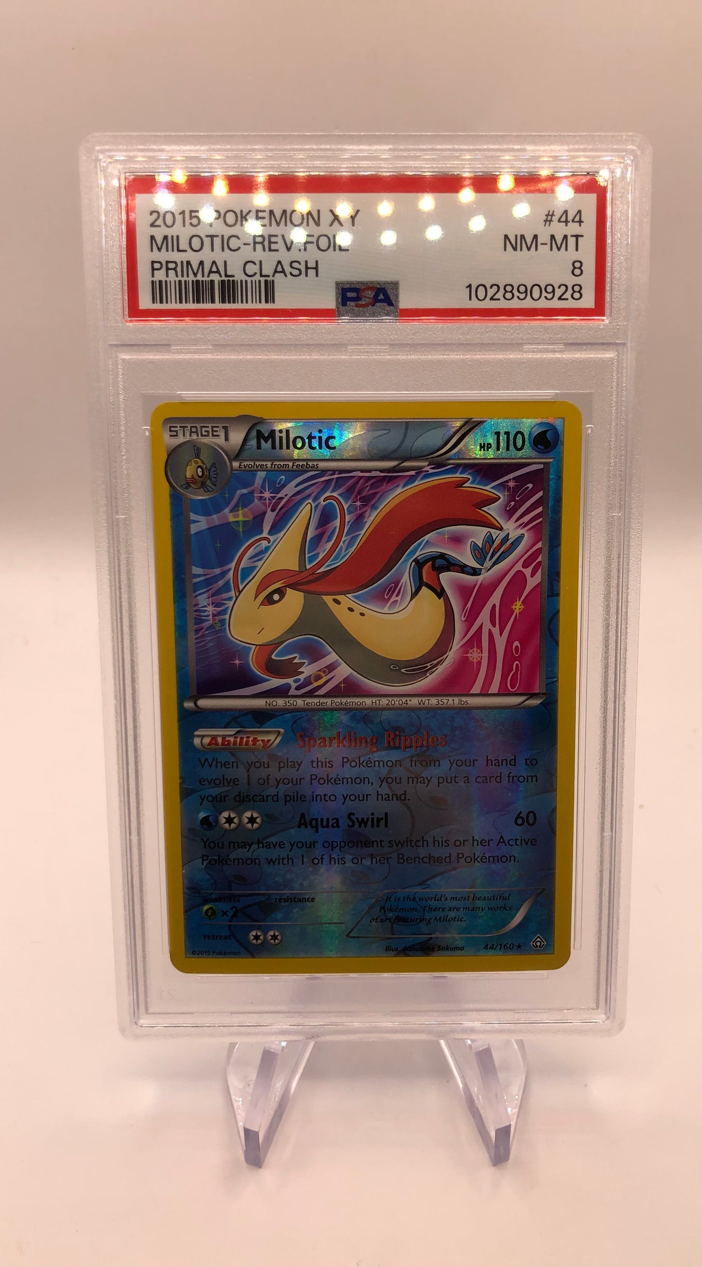 Pokemon Karte PSA 8 Revers Milotic 44/160 English