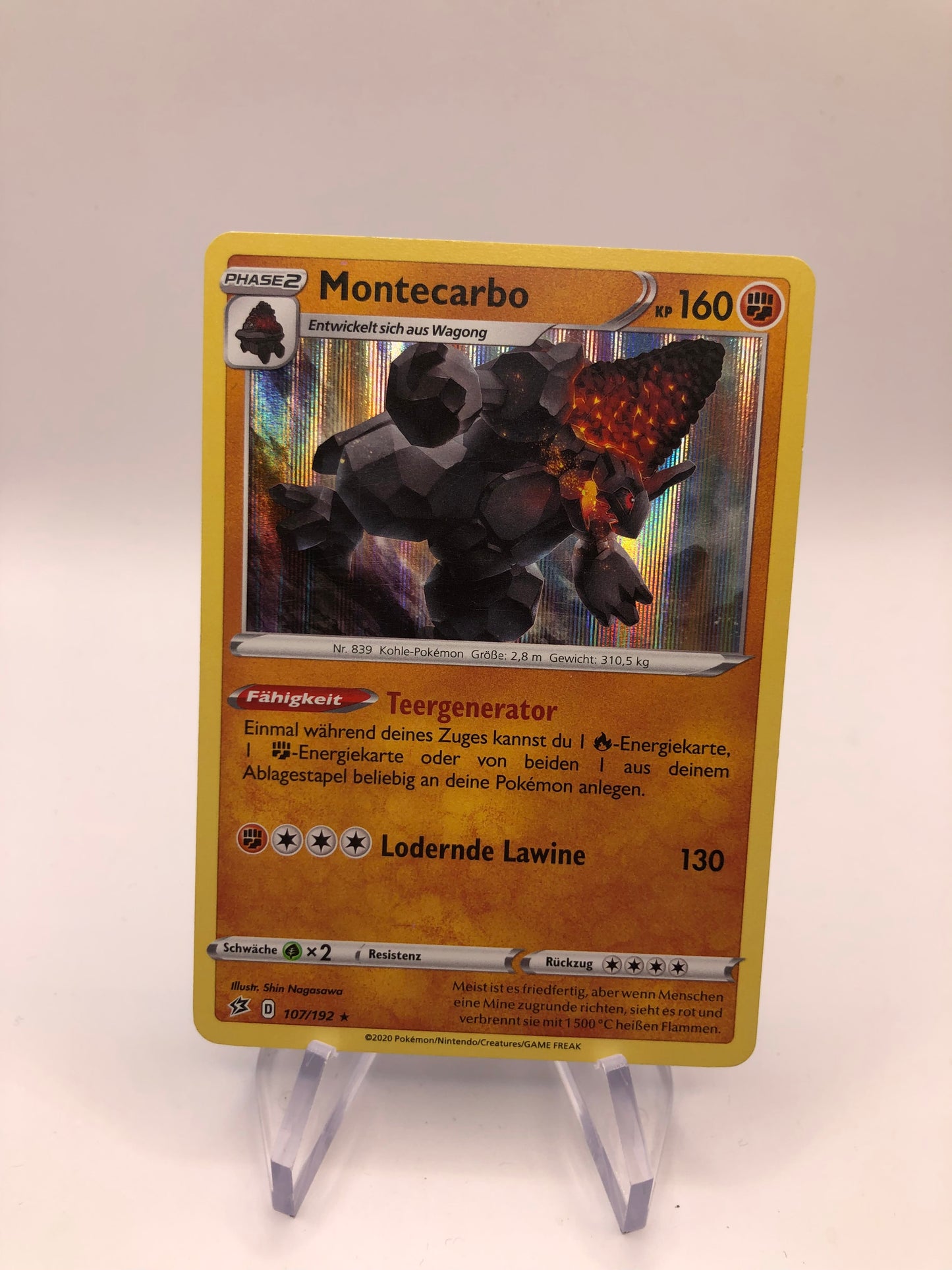 Pokemon Karte Holo Montecarbo 107/192 Deutsch
