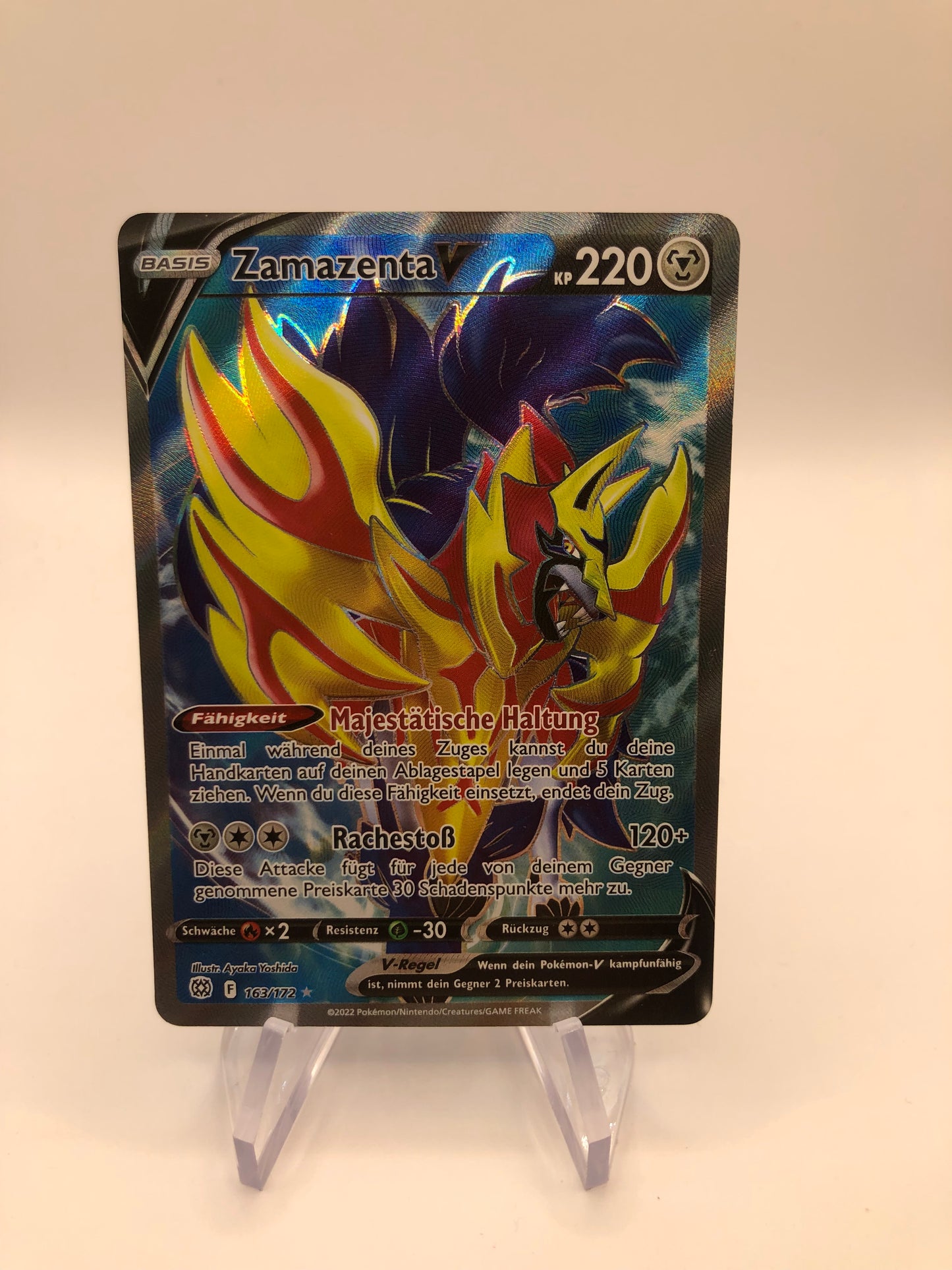 Pokemon Karte V Fullart Zamazenta 163/172 Deutsch