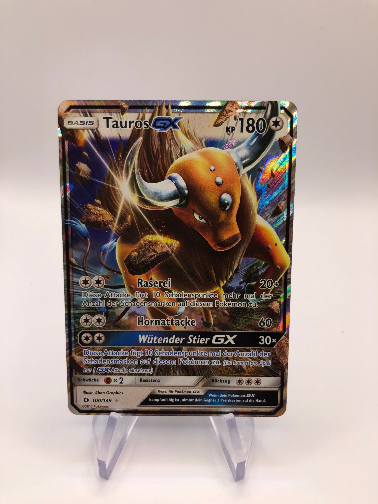 Pokemon Karte GX Tauros 100/149 Deutsch