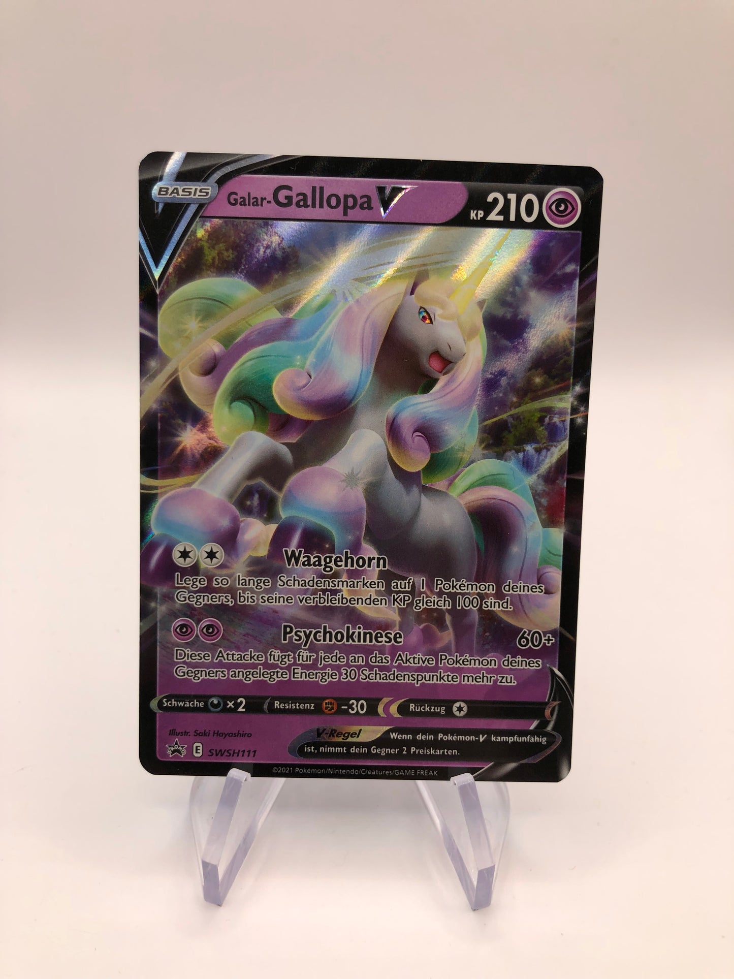 Pokemon Karte V Promo Gallopa SWSH111 Deutsch