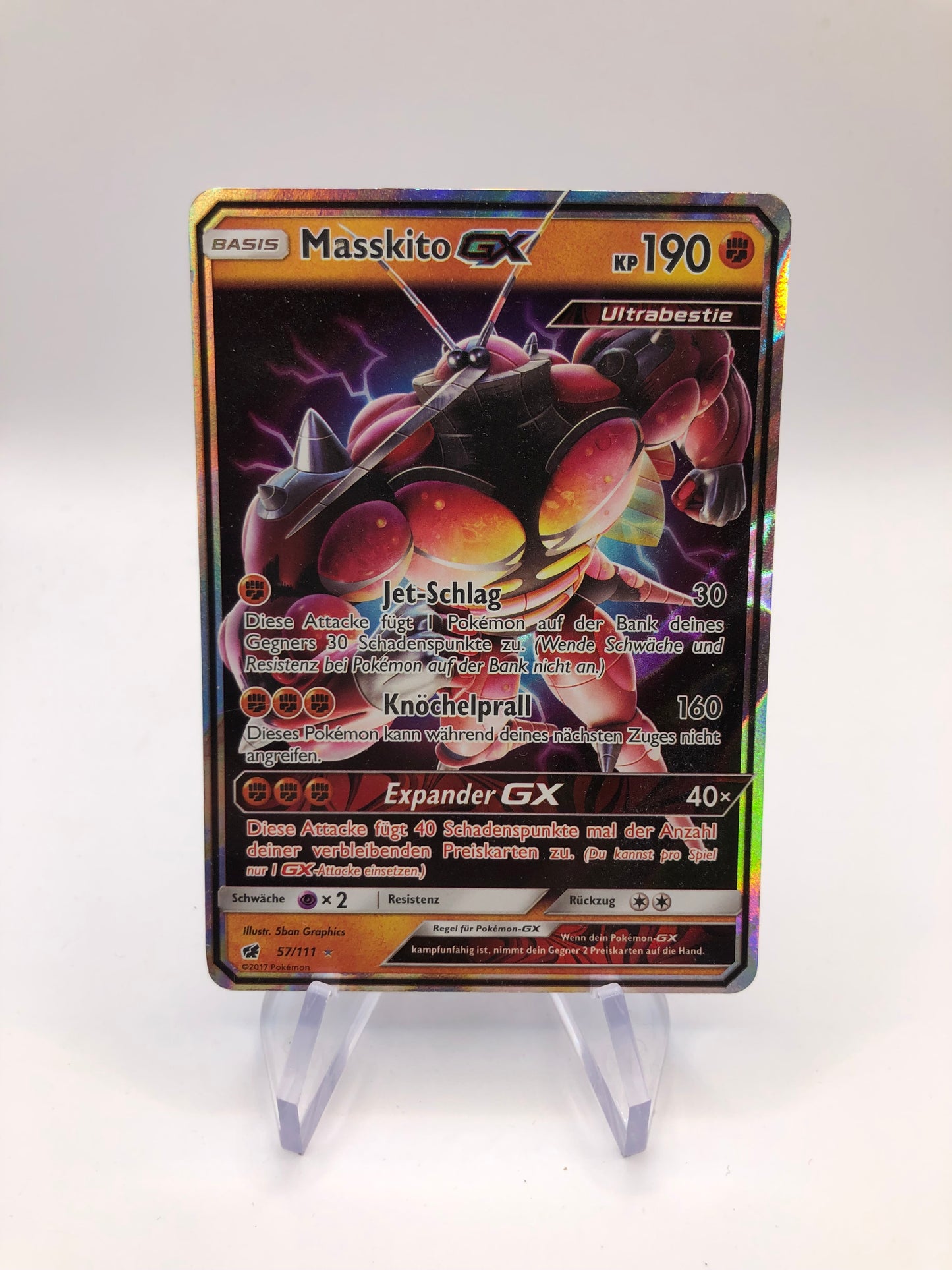 Pokemon Karte GX Masskito 57/111 Deutsch