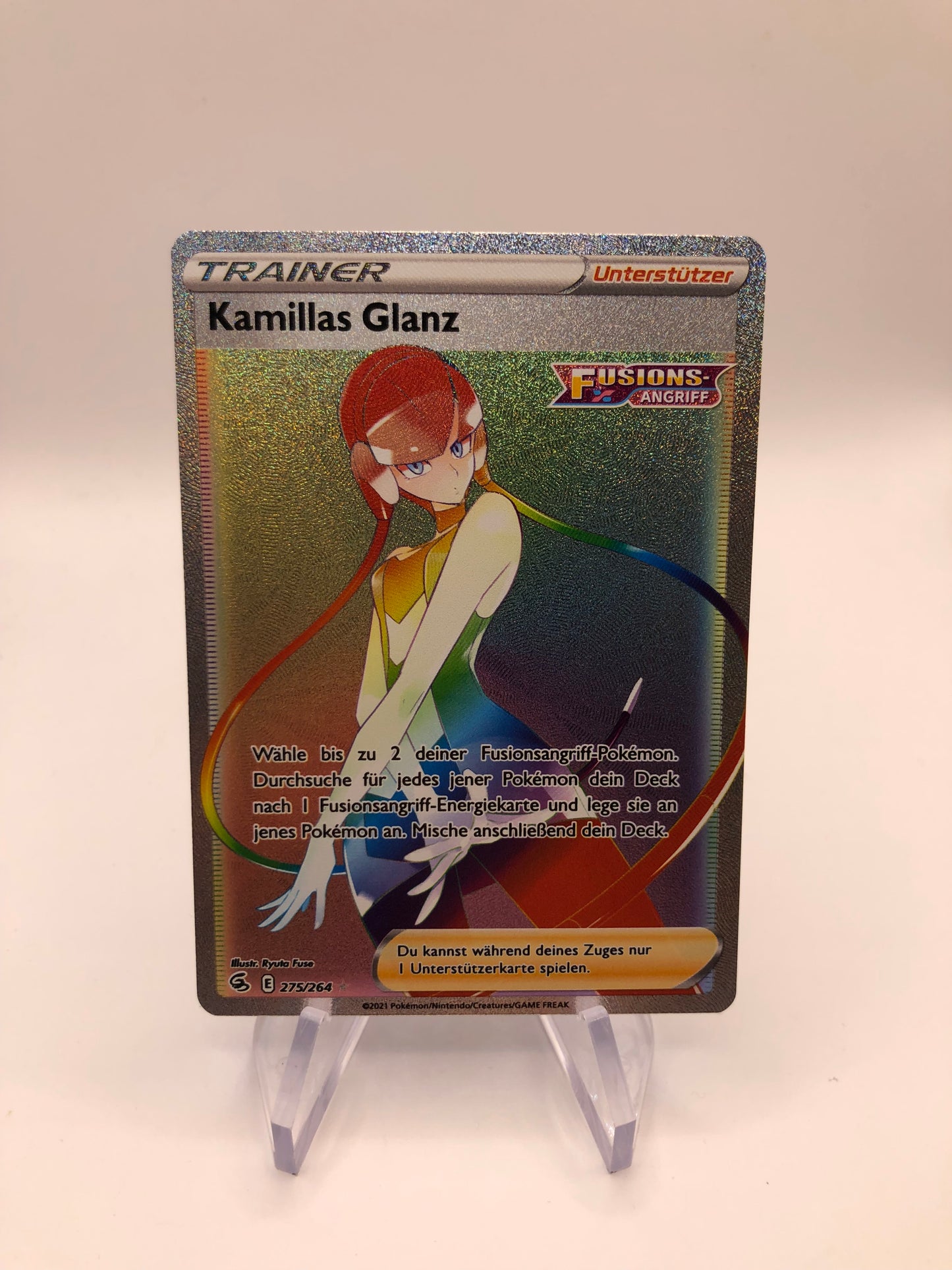 Pokemon Karte Trainer Rainbow Kamillas Glanz 275/264 Deutsch