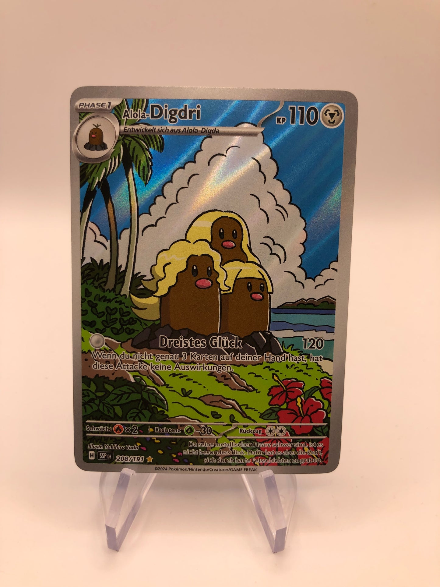 Pokemon Karte Art Rare Alola-Digdri 208/191 Deutsch