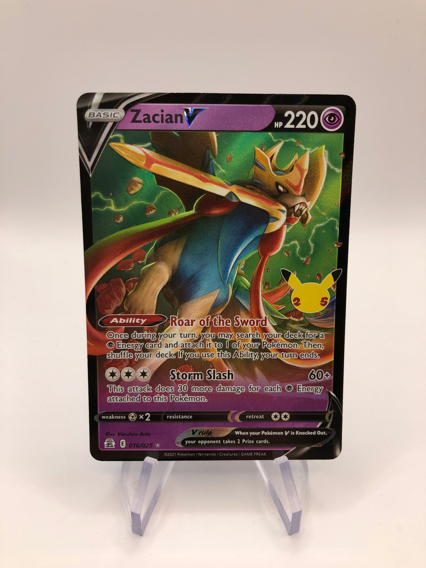 Pokemon Karte V Celebration Zacian 16/25 Englisch