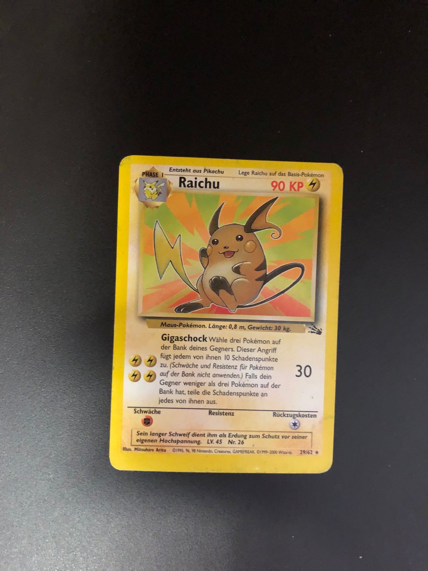 Pokemon Karten Fossil Raichu 29/62 Deutsch