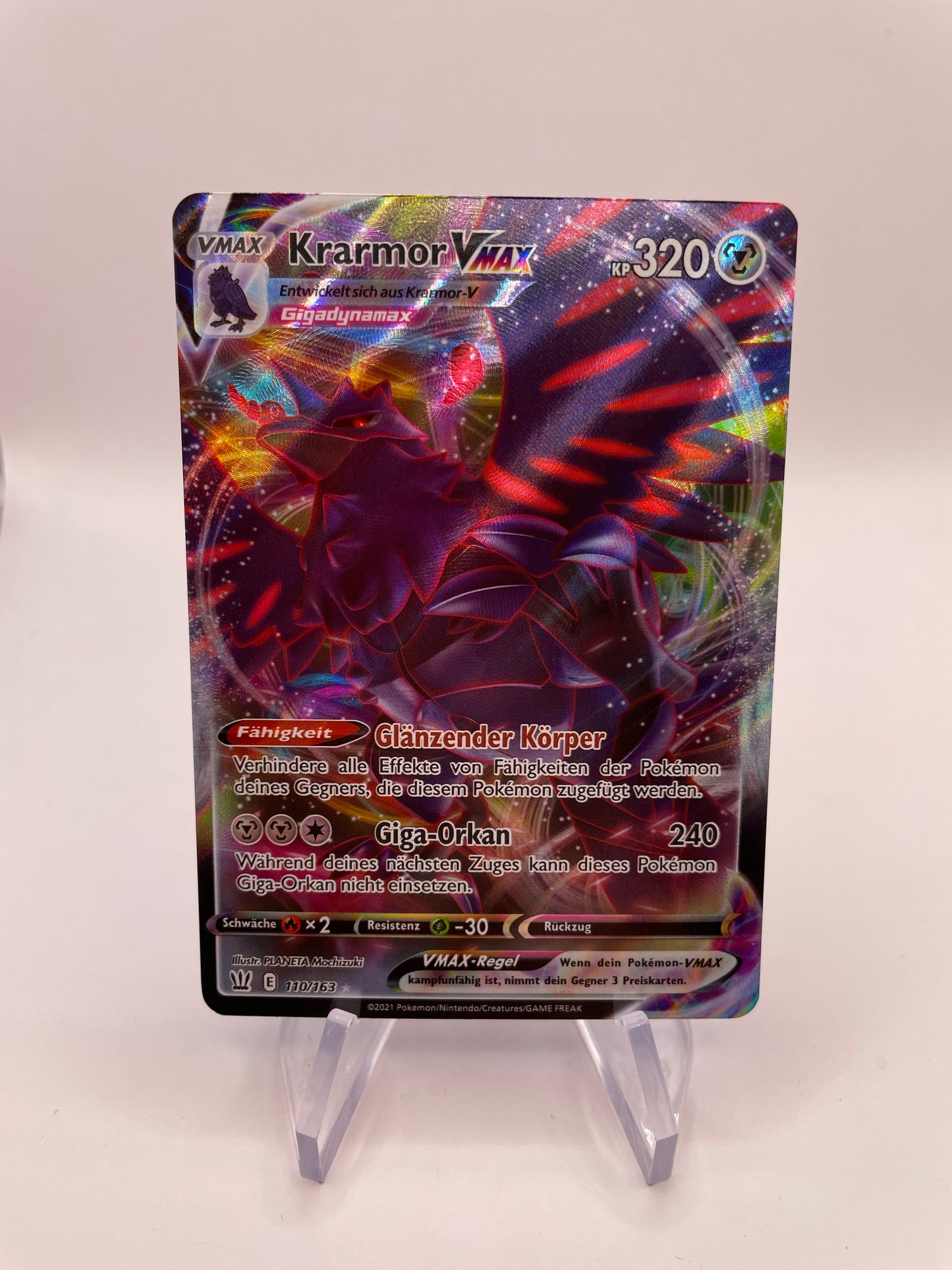 Pokémon Karte VMax Krarmor 110/163 Deutsch
