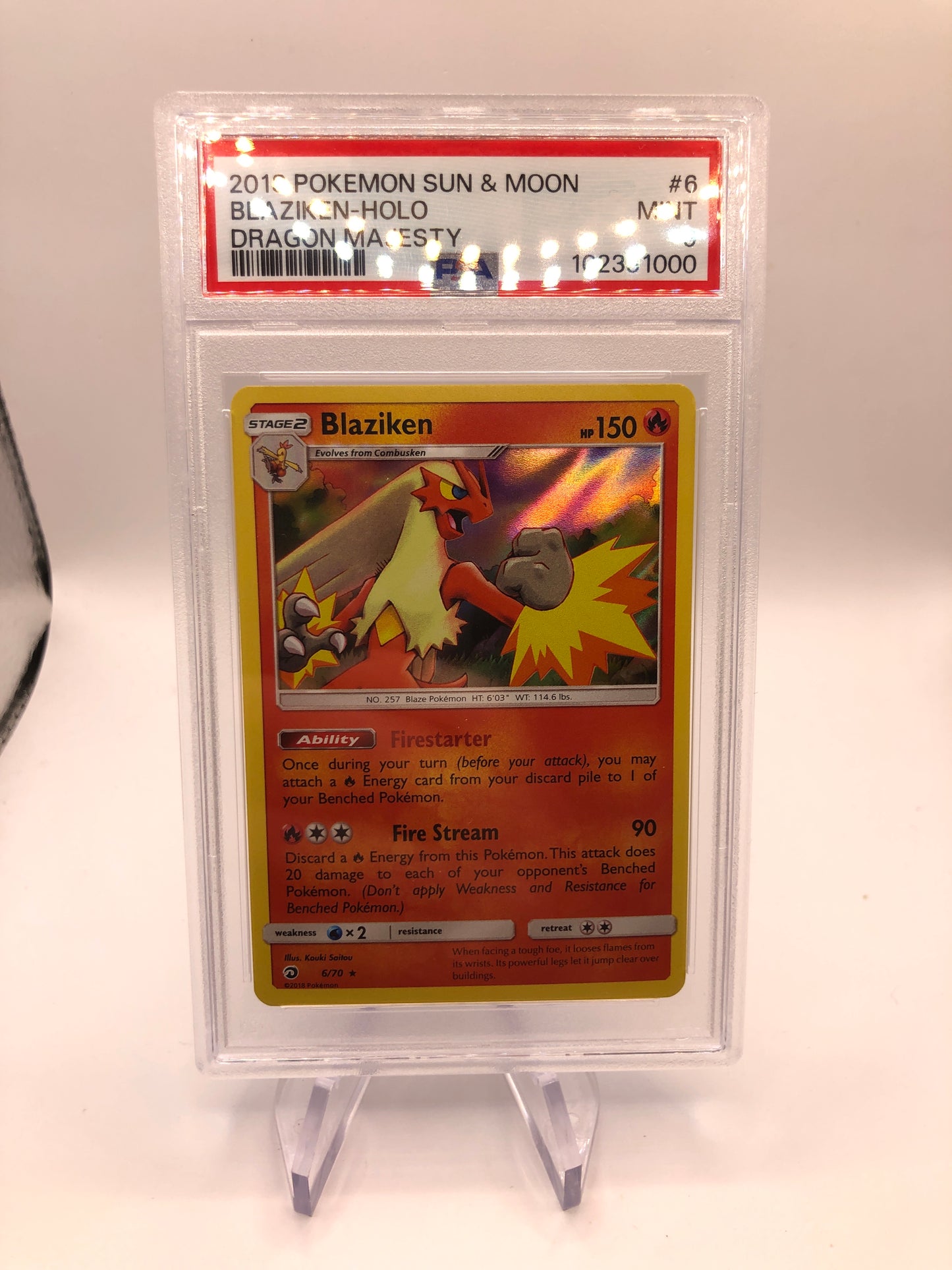 Pokemon Karte PSA 9 Holo Lohgock 6/70 Englisch