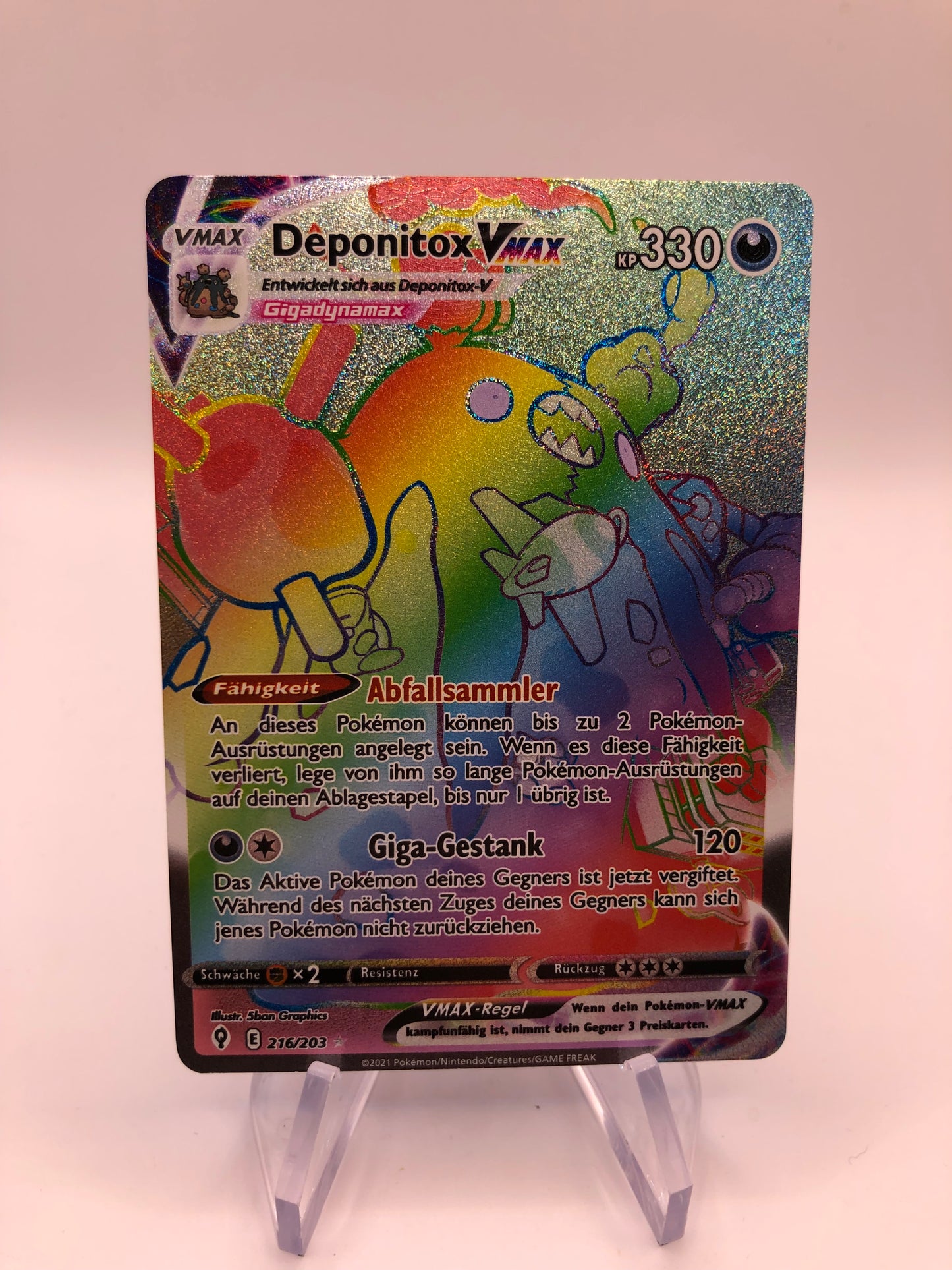 Pokemon Karte V max Deponitox 216/203 Deutsch