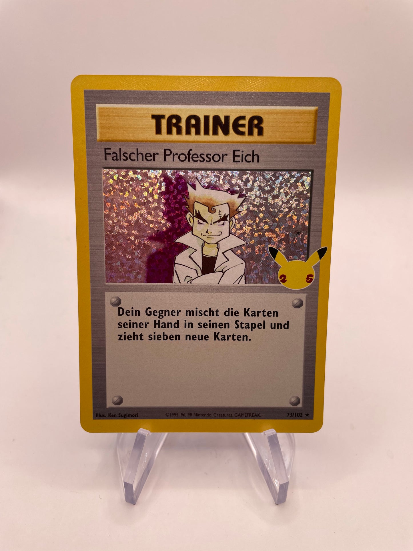 Pokémon Karte Celebration Trainer Falscher Professor Eich 73/102 Deutsch