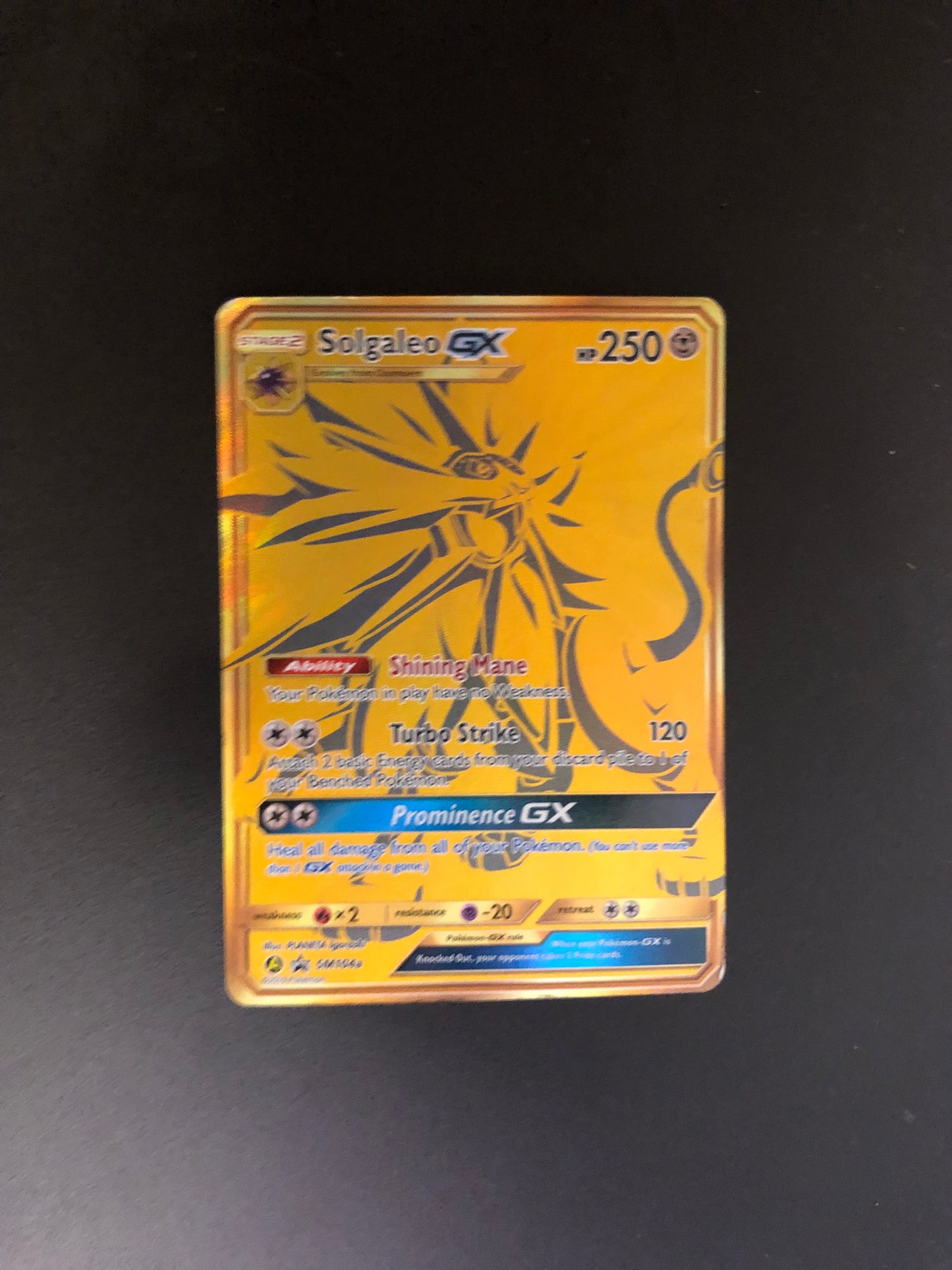 Pokemon Karte Gold Gx Solgaleo SM104a Englisch