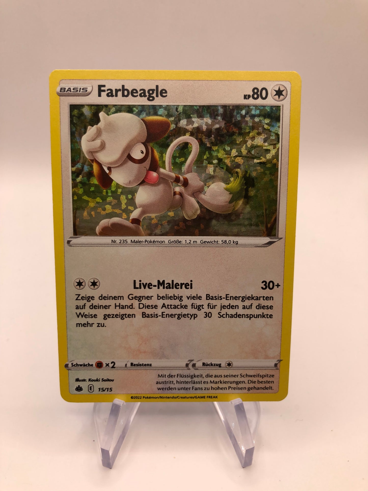 Pokemon Karte Holo Farbeagel 15/15 Deutsch