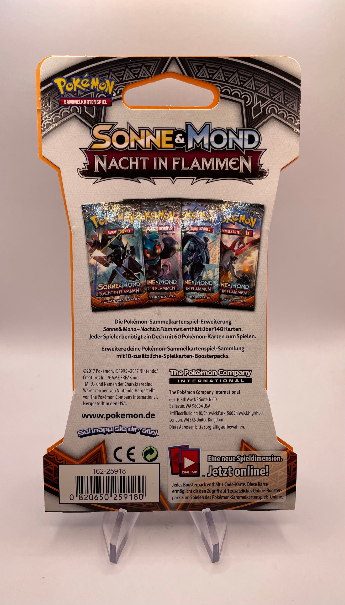 Pokemon Karten OVP Sleeved Booster Nacht im Flammen Deutsch