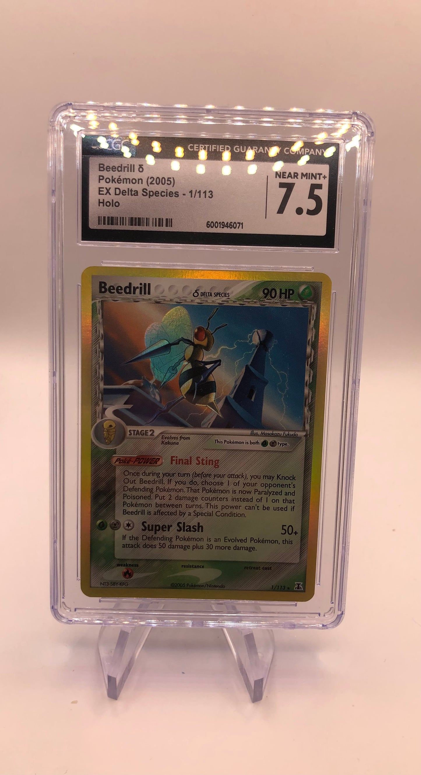 Pokemon Karte Delta CGC 7,5 Bibor 1/113 Englisch