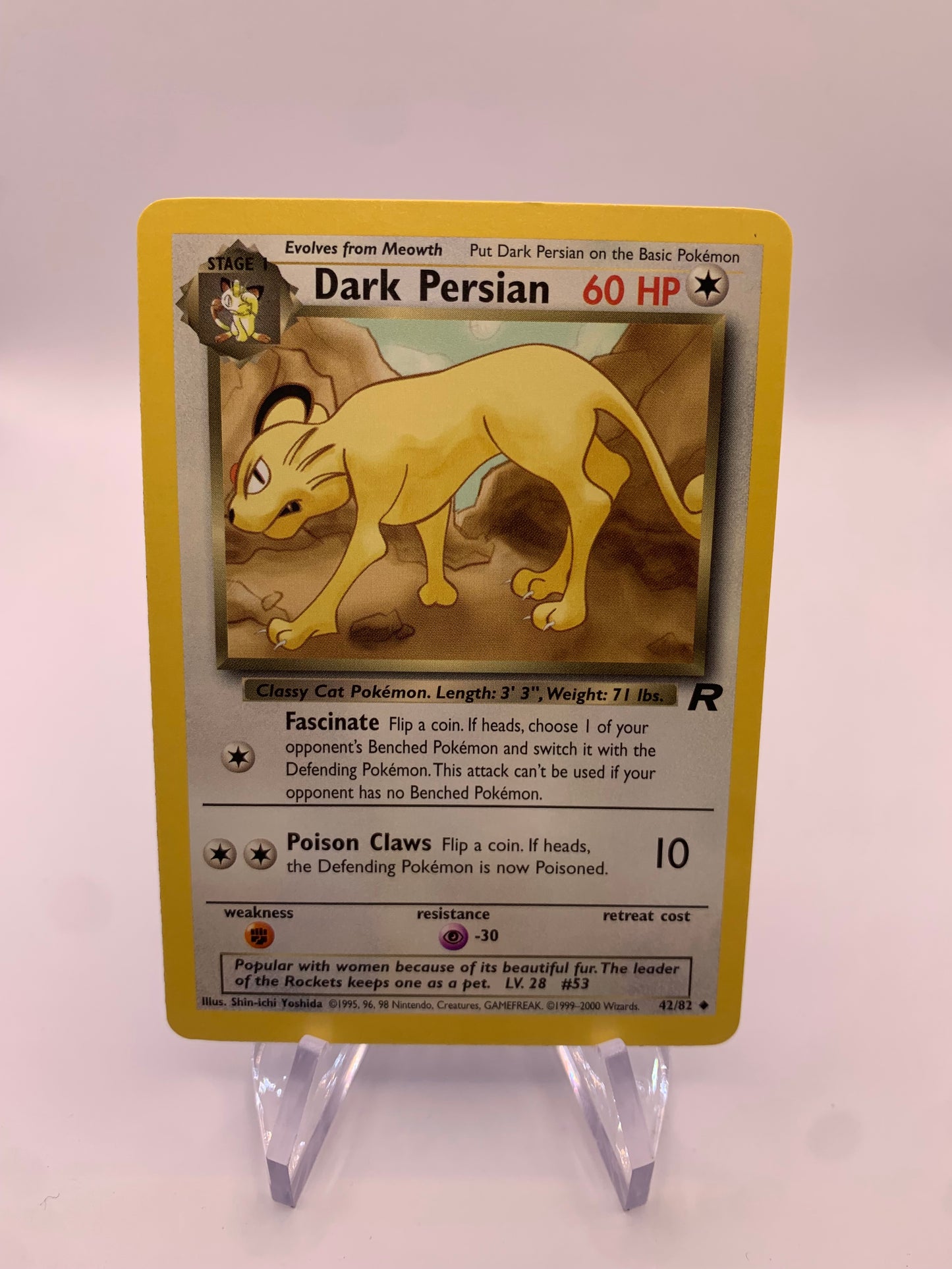 Pokemon Karte Dunkles Snobilikat 42/82 Englisch