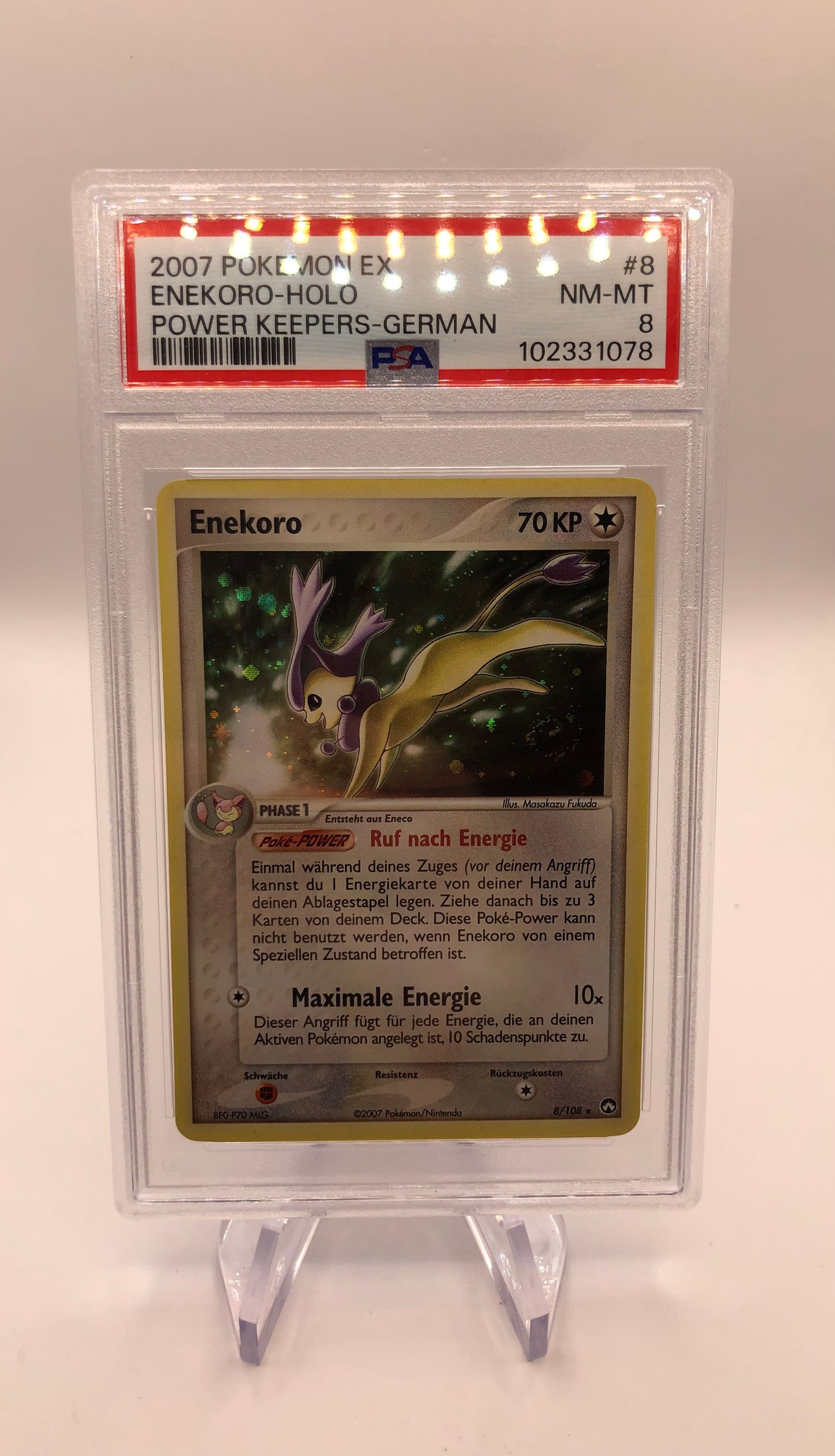 Pokemon Karte Psa 8 Enekoro 8/108 Deutsch
