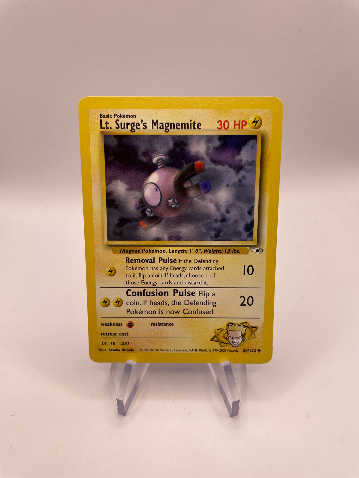 Pokemon Karte Gym Heros Lt. Surges Magnetilo 50/132 Englisch