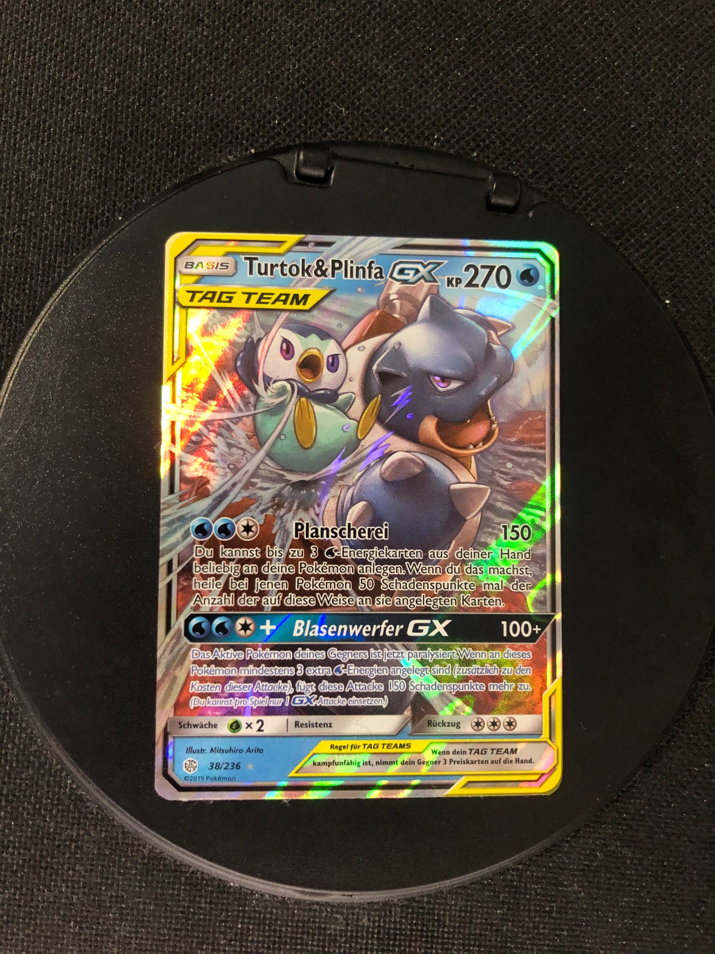 Pokemon Karte Tag Team Turtok und Plinfa 38/236 Deutsch