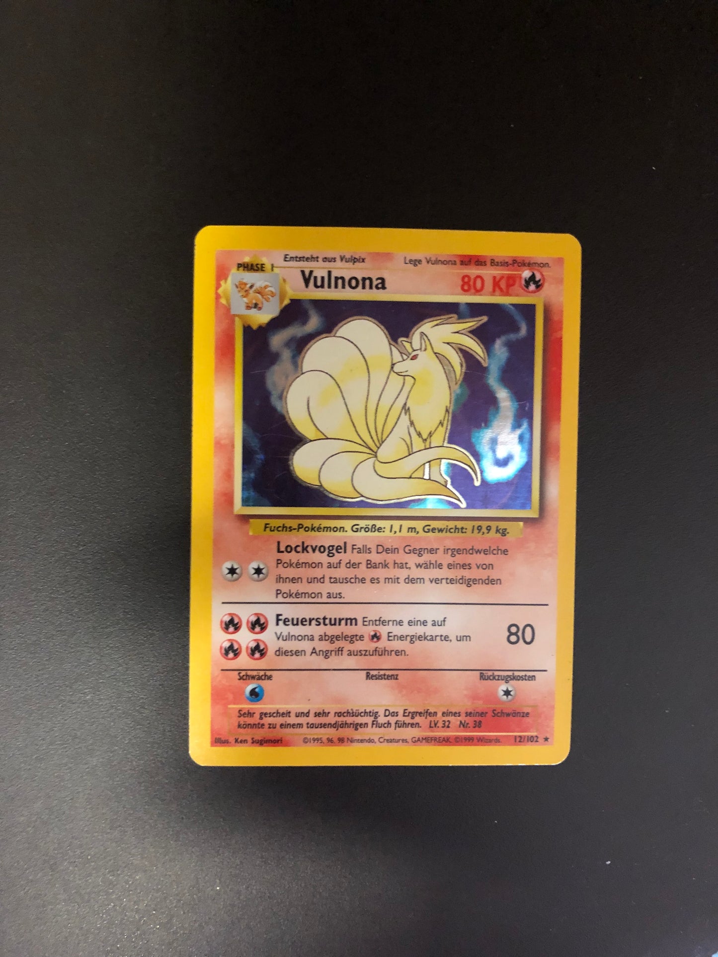 Pokemon Karten Holo Vulnona 12/102 Deutsch