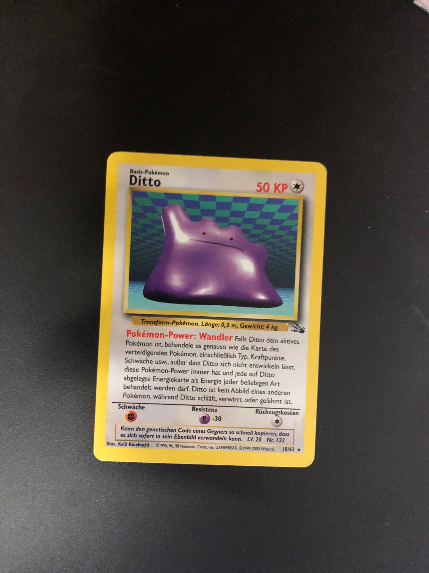 Pokemon Karte Fossil Ditto 18/62 Deutsch