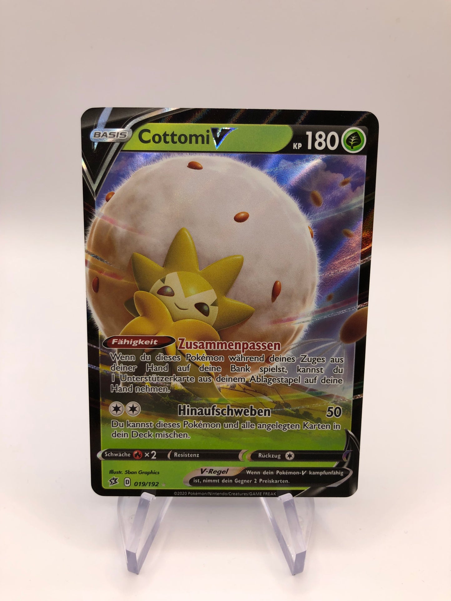 Pokemon Karte V Cottomi 19/192 Deutsch